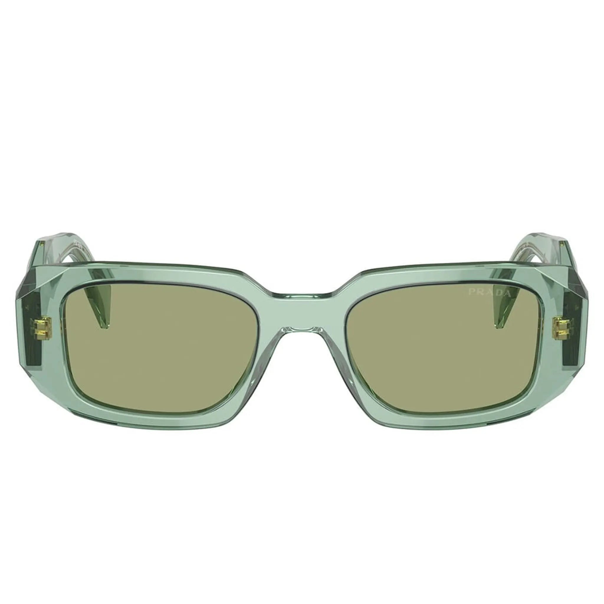 Front view of Prada PR 17WS 11R10E Transparent Sage Sunglasses