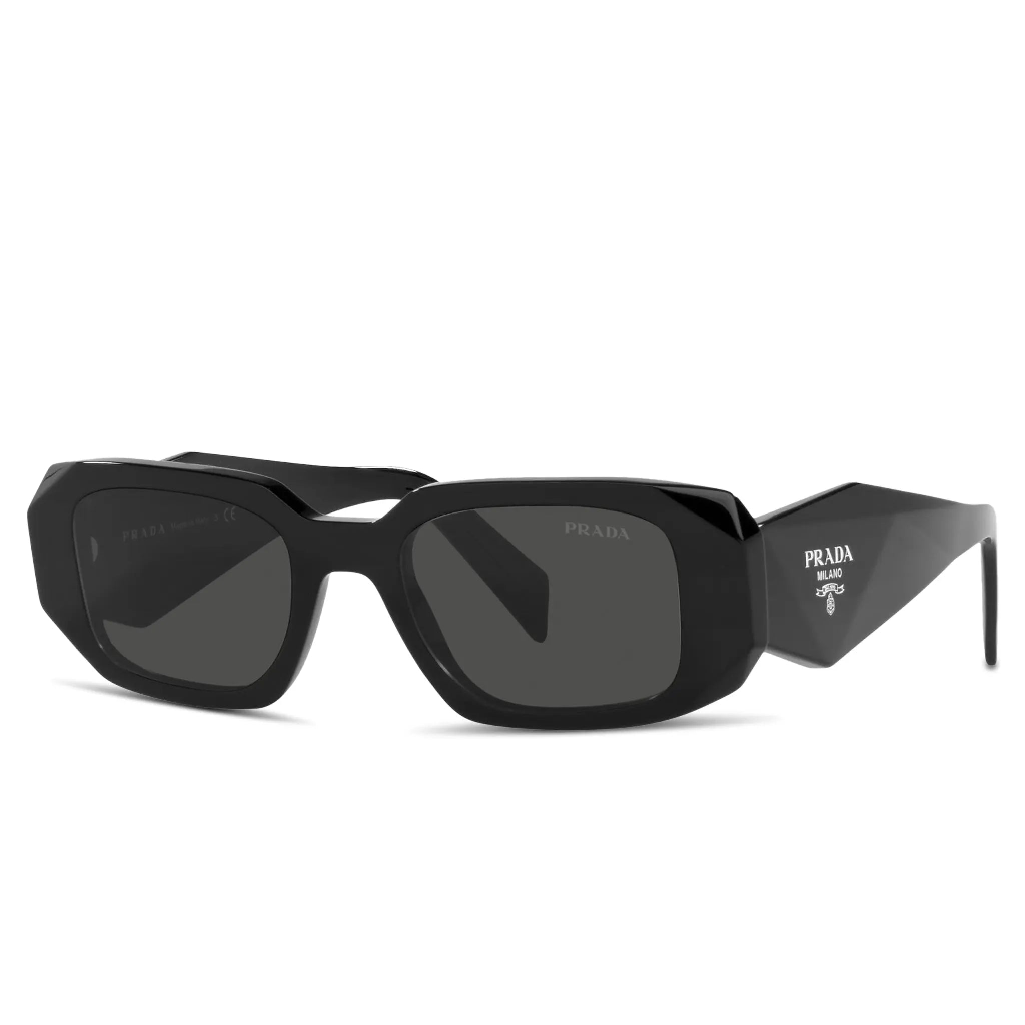 Front Side view of Prada PR 17WS 1AB5S0 Symbole Black Sunglasses