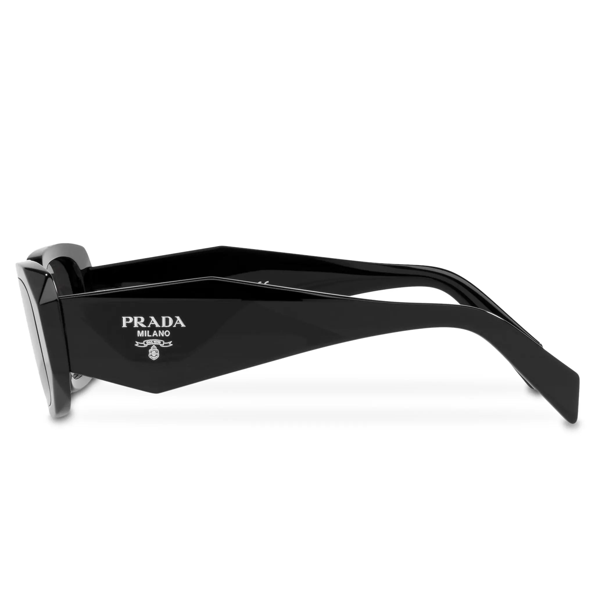 Side view of Prada PR 17WS 1AB5S0 Symbole Black Sunglasses