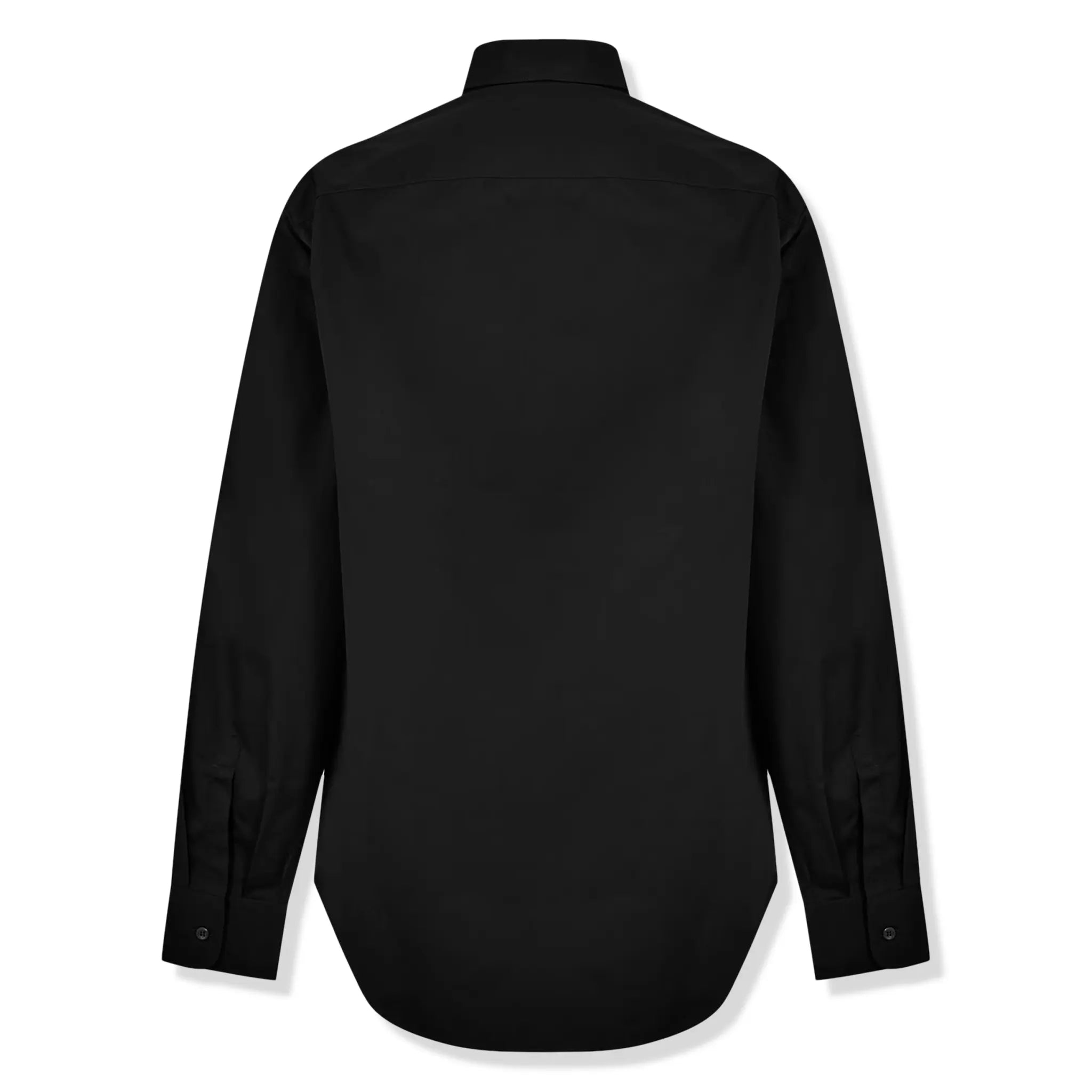 Back view of Prada Triangle Logo Long-Sleeved Black T Shirt UCN549SOOO1XV2