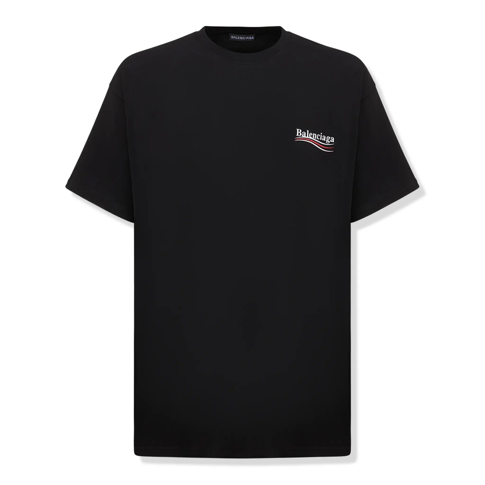 Front view of Preloved - Balenciaga Political Black T Shirt 