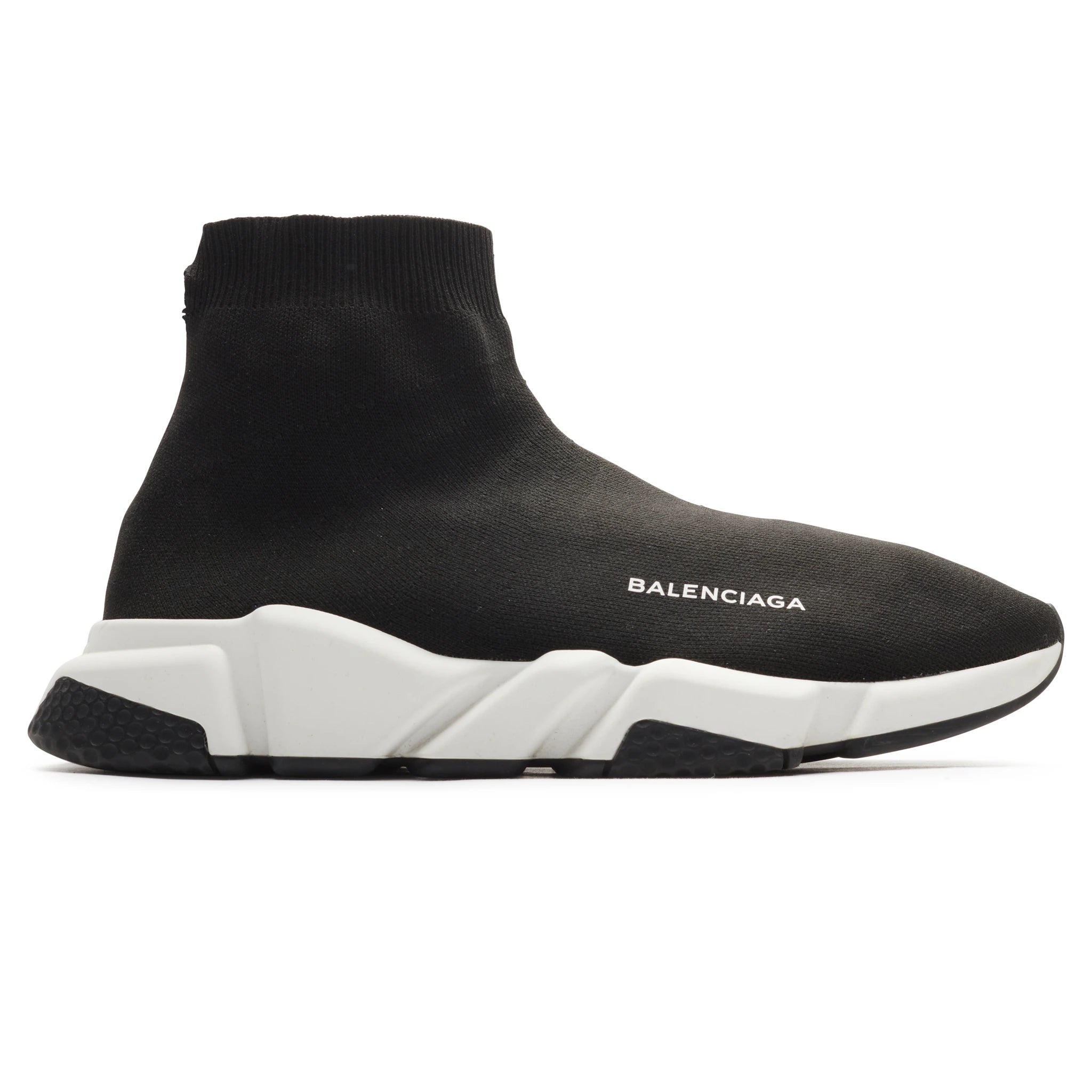 Preloved - Balenciaga Speed Knit Sock Black White Black (Tear On Back)