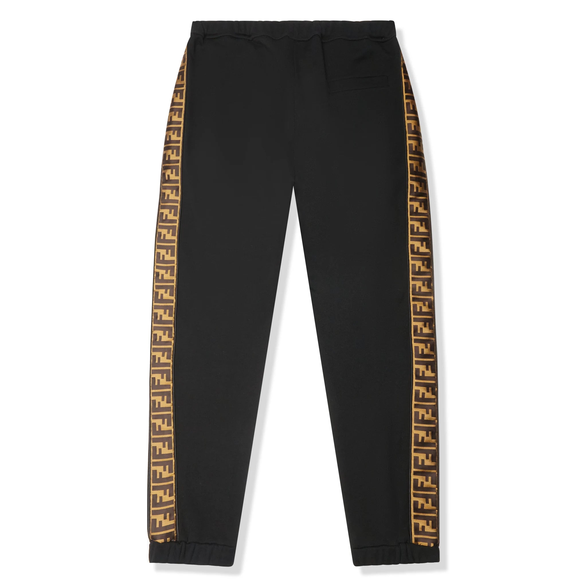 Back view of Preloved - Fendi Tape Logo Technical Cuffed Black Sweatpants 