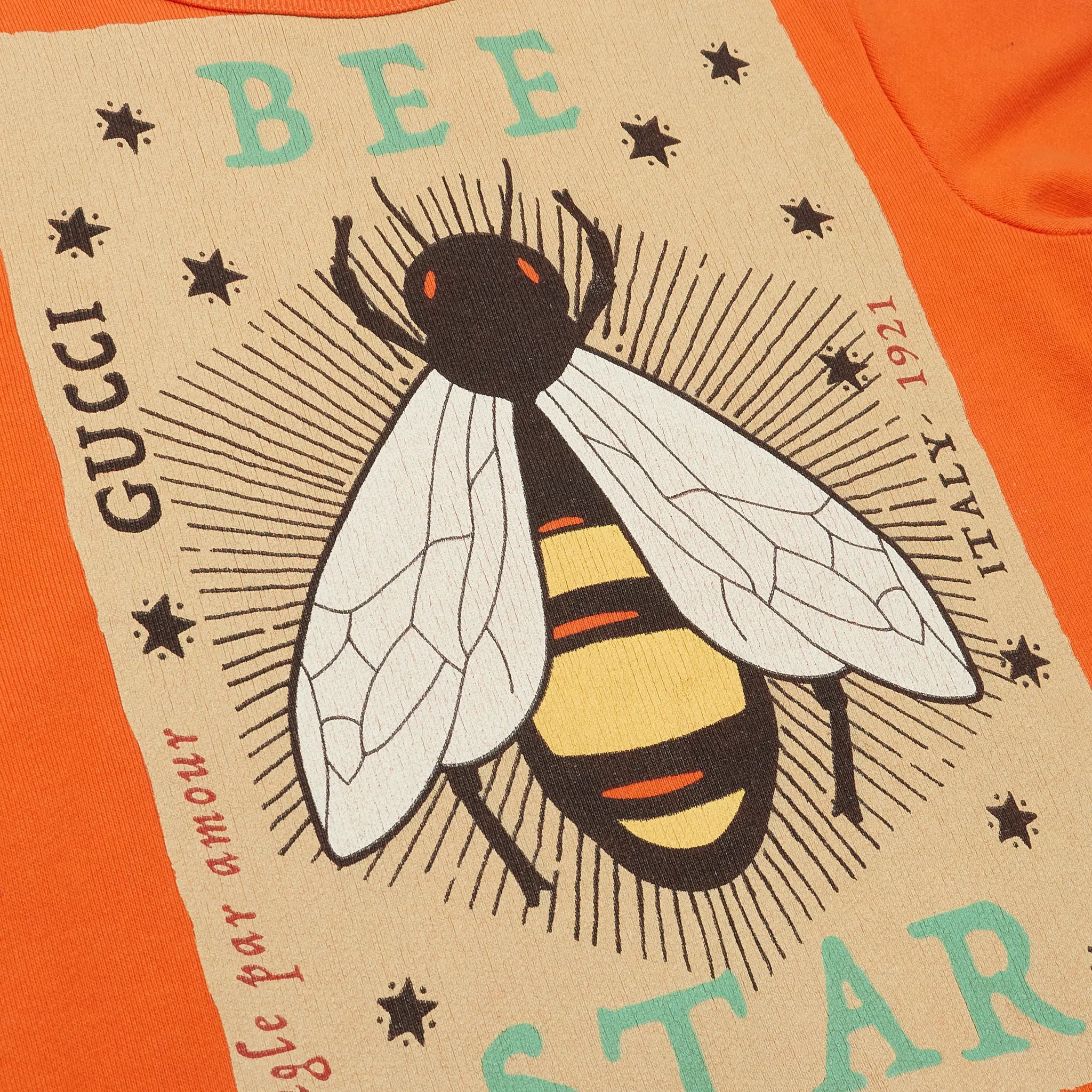 Preloved Gucci Bee Star Printed Orange Kids Sweatshirt