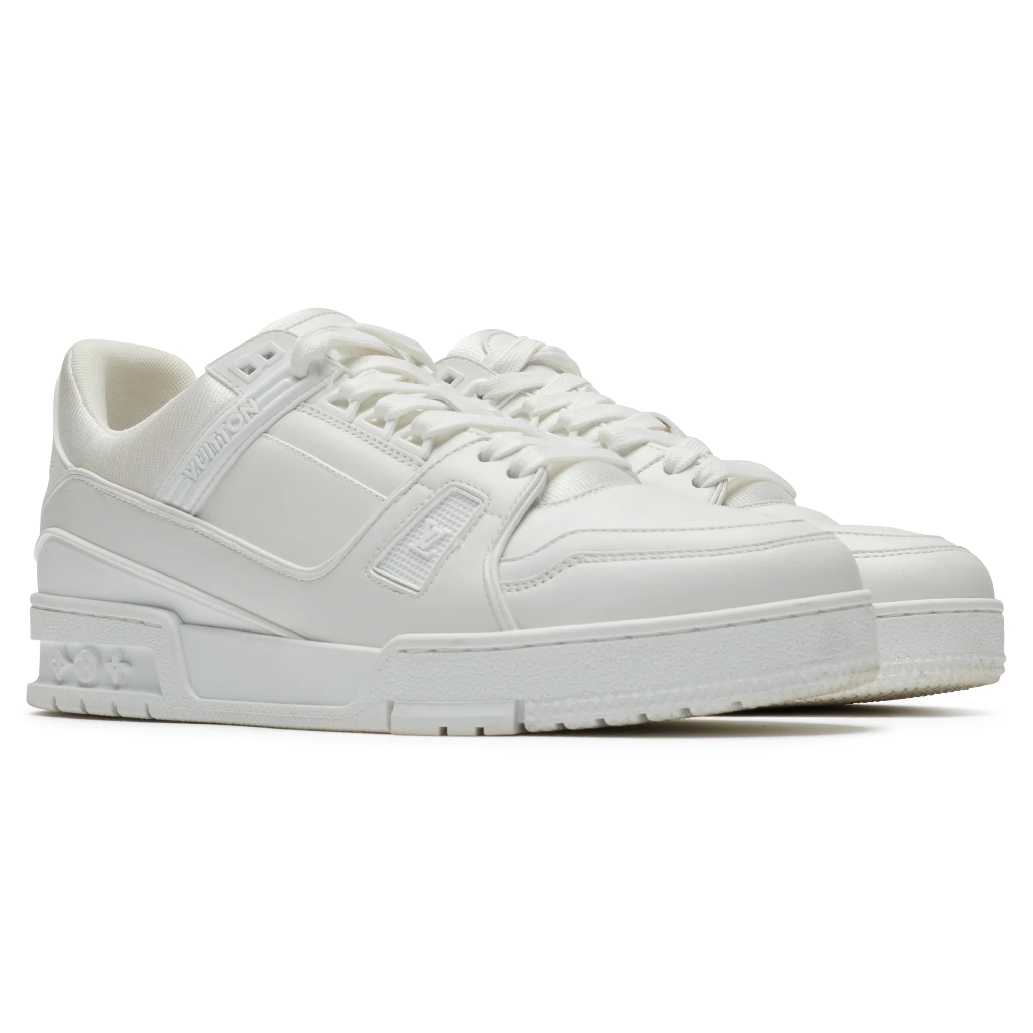Front side view of Preloved - Louis Vuitton LV White Sneaker