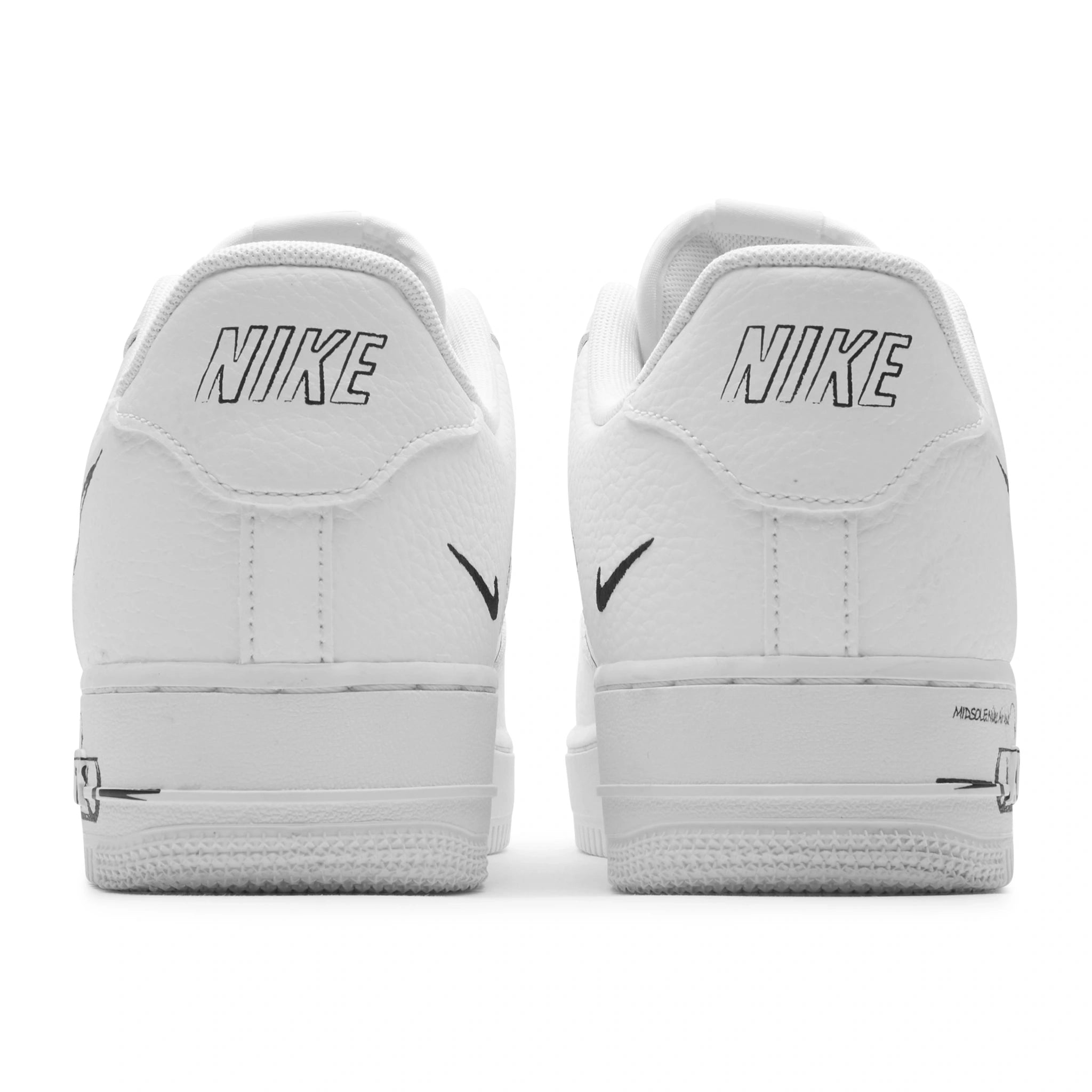 Back view of Preloved - Nike Air Force 1 Low Sketch White Black CW7581-101