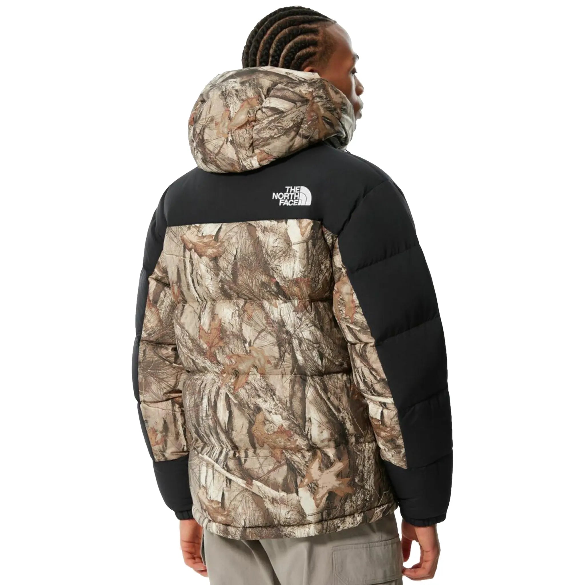 Model back view of Preloved - The North Face Himalayan Forest Print Down Parka Jacket NF0A4QYX-047