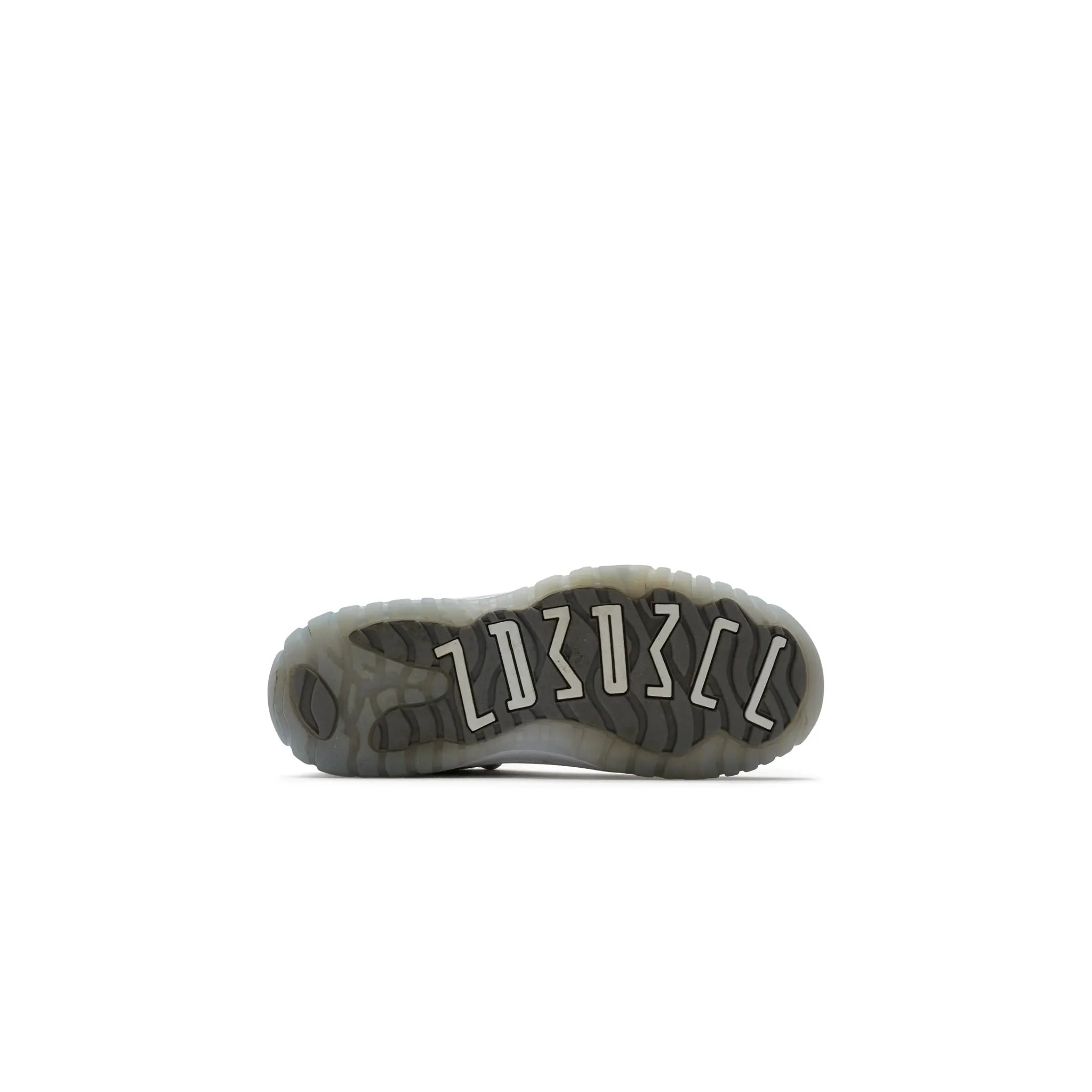 Sole view of Preloved - Air Jordan 11 Retro Cool Grey (2021) (PS)