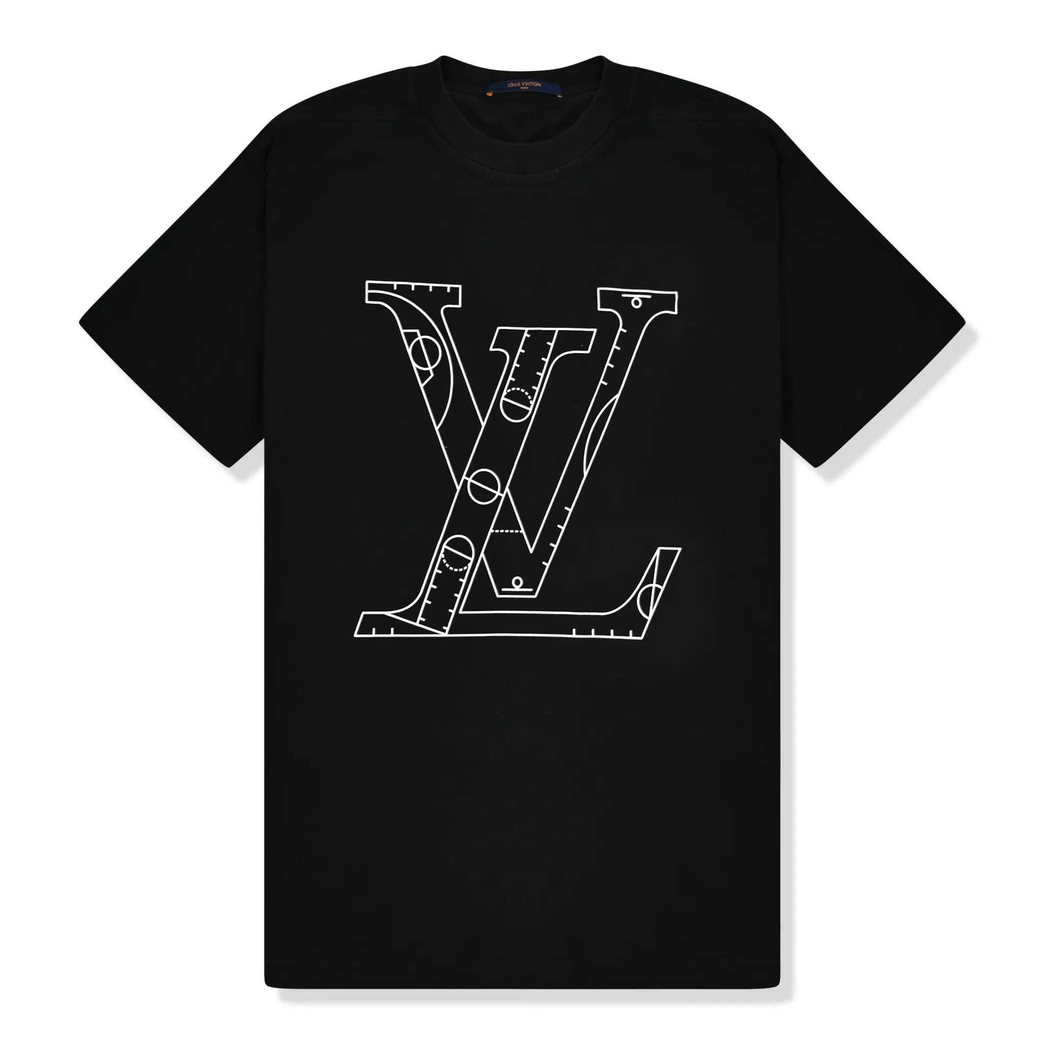 Front view of Preloved - Louis Vuitton NBA Black T Shirt
