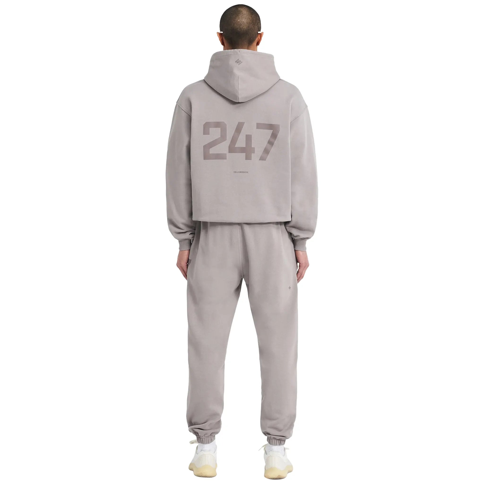 Model Back view of Represent 247 Oversized Cinder Hoodie 247M458-275