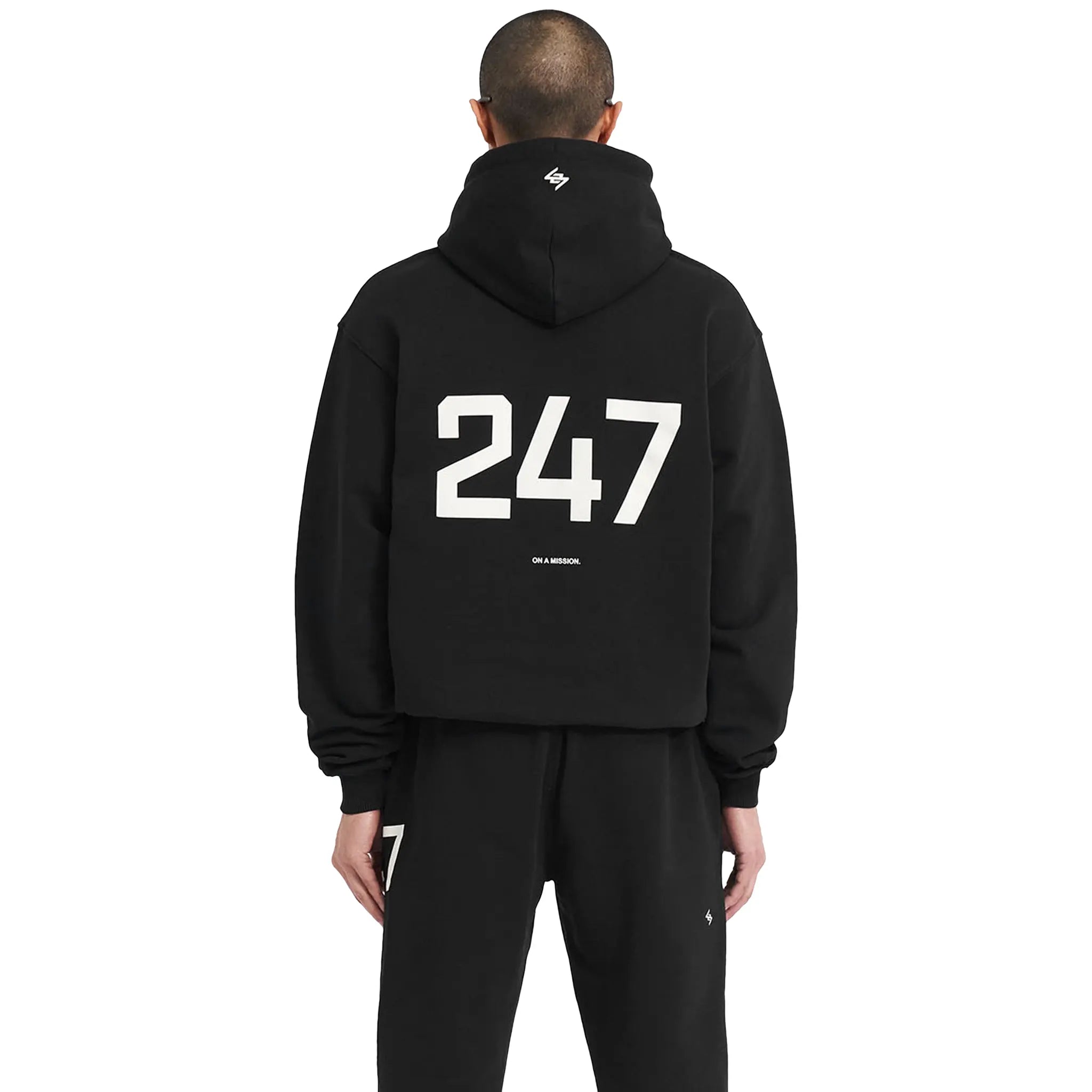 Back Detail view of Represent 247 Oversized Jet Black Hoodie 247M458-01