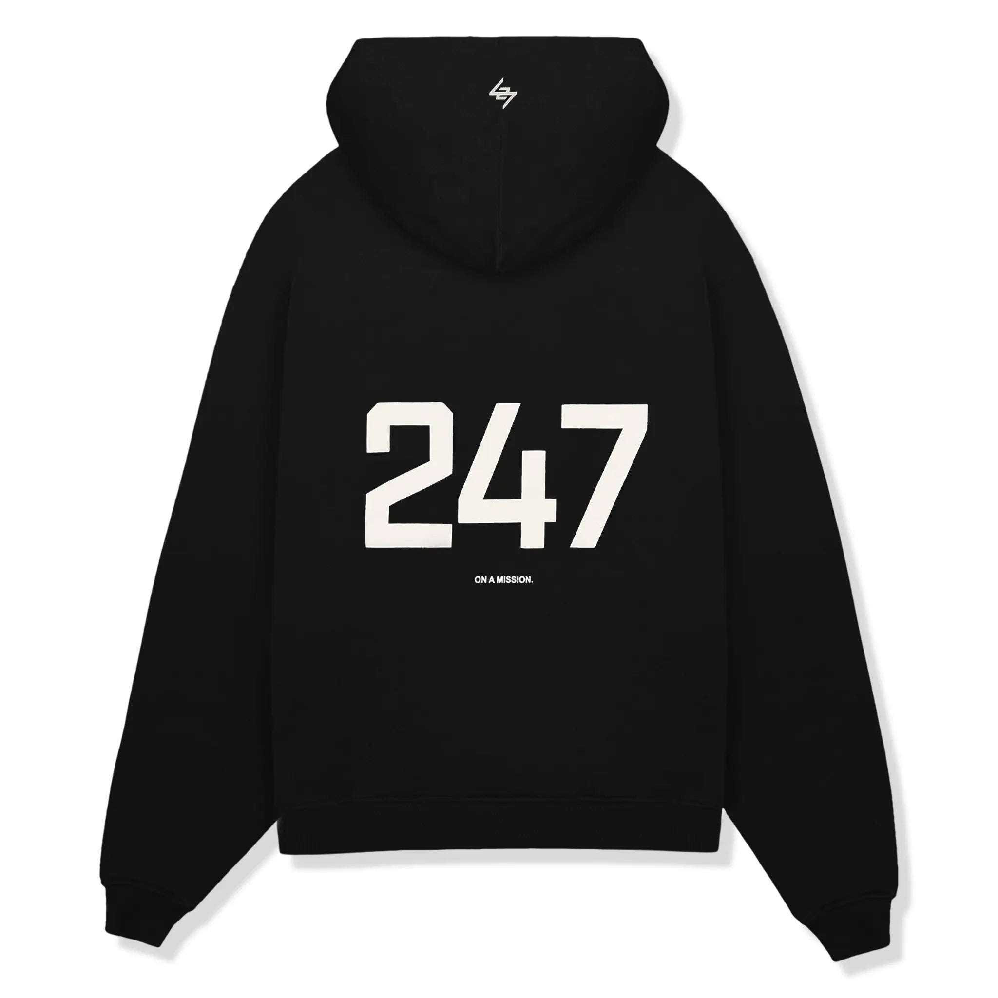 Back view of Represent 247 Oversized Jet Black Hoodie 247M458-01