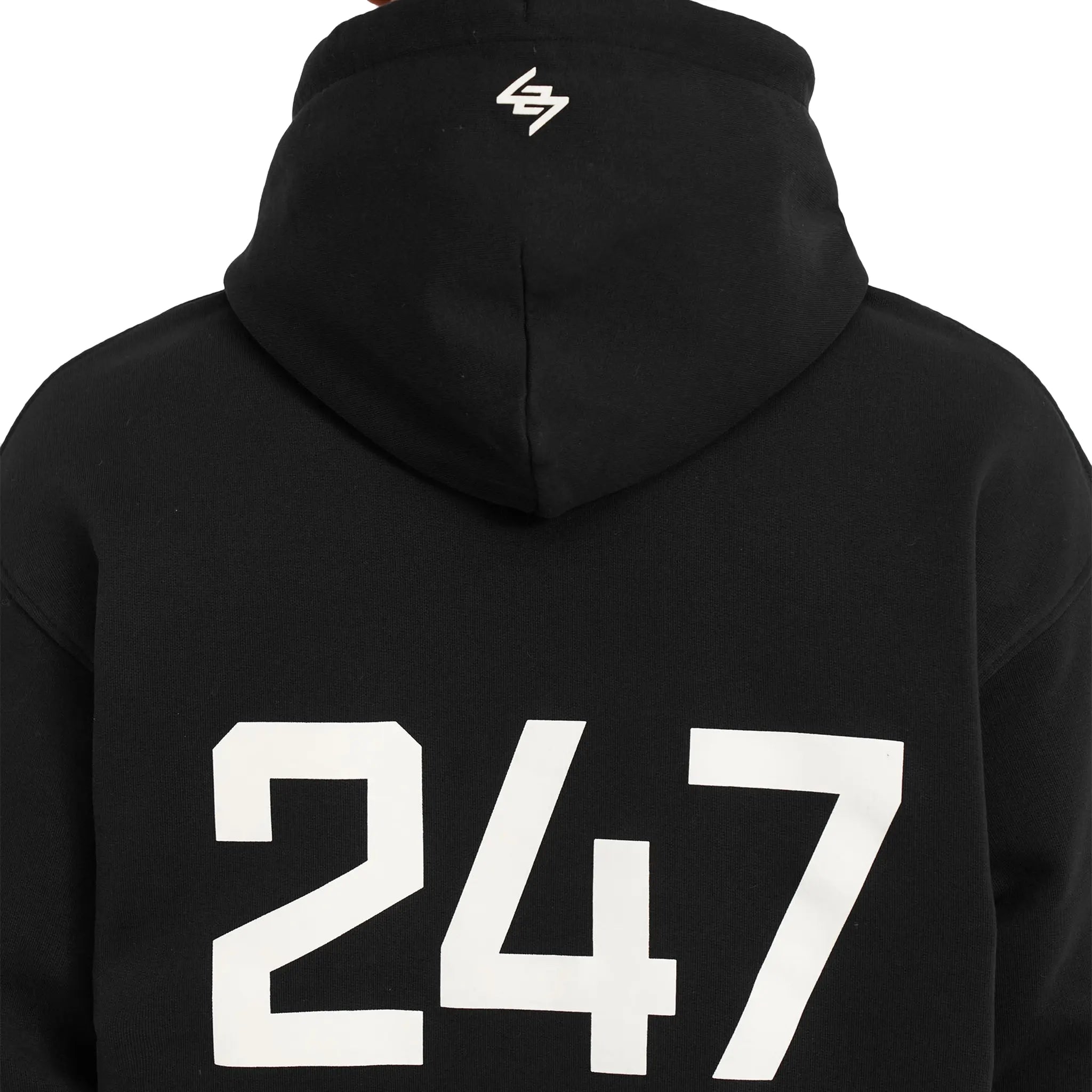 Detail view of Represent 247 Oversized Jet Black Hoodie 247M458-01