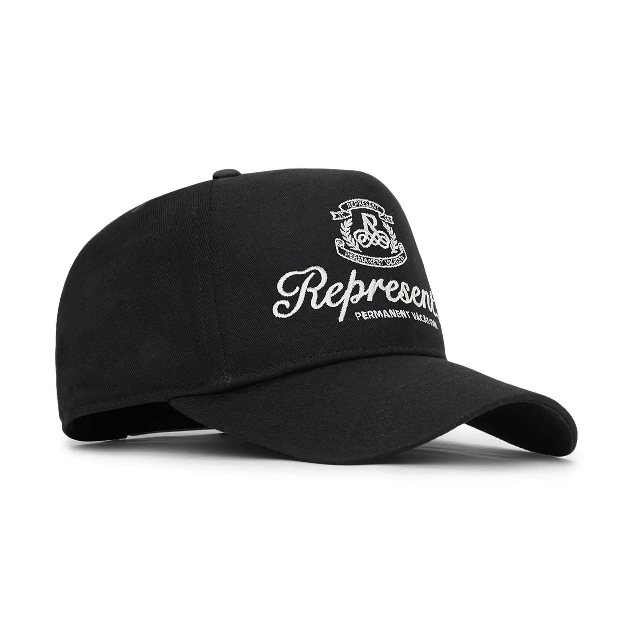 Front Side view of Represent Permanent Vacation Jet Black Cap MLM8770-001