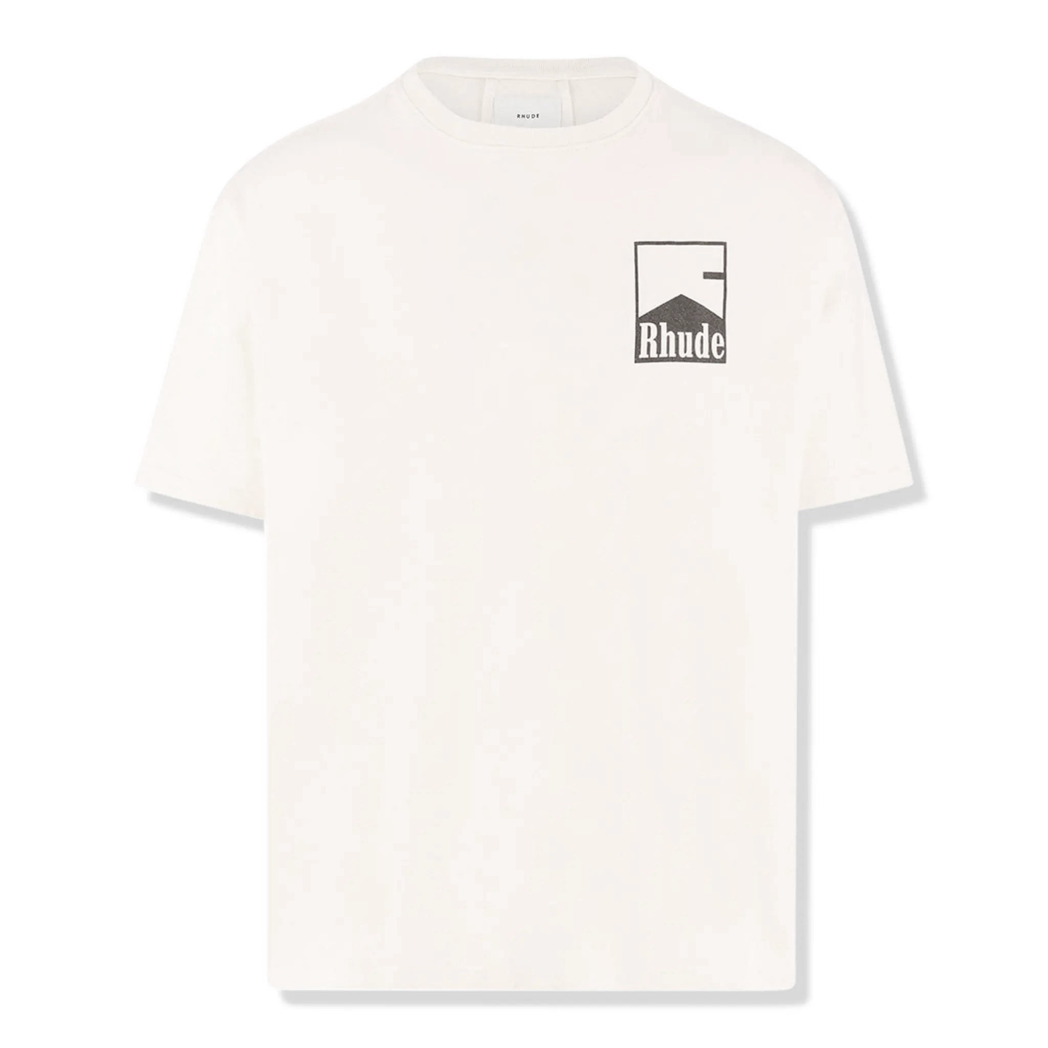 Front view of Rhude Chevron Cream T Shirt RHPS25TT02012 0241