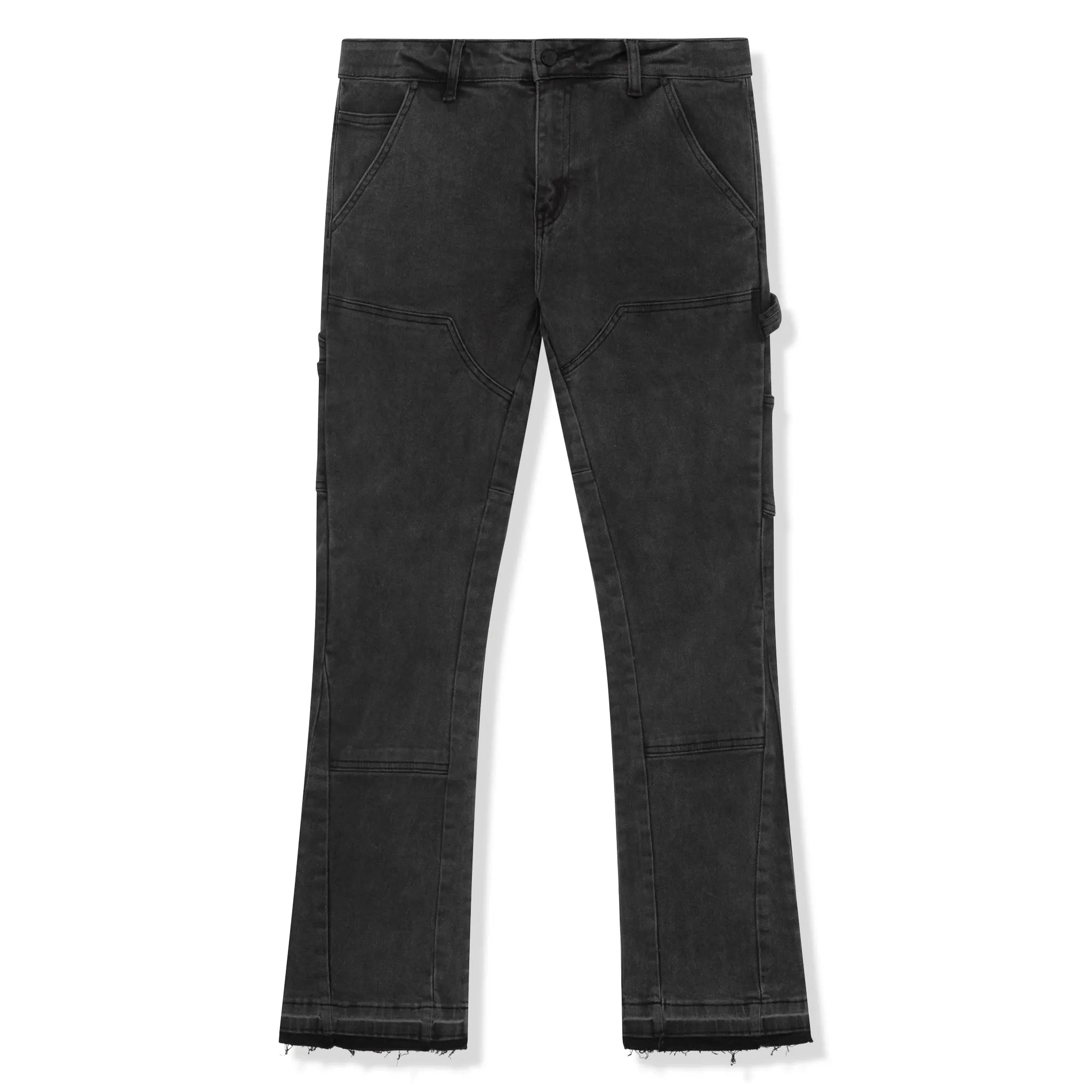 Front view of SIARR Carpenter Jeans Washed Black