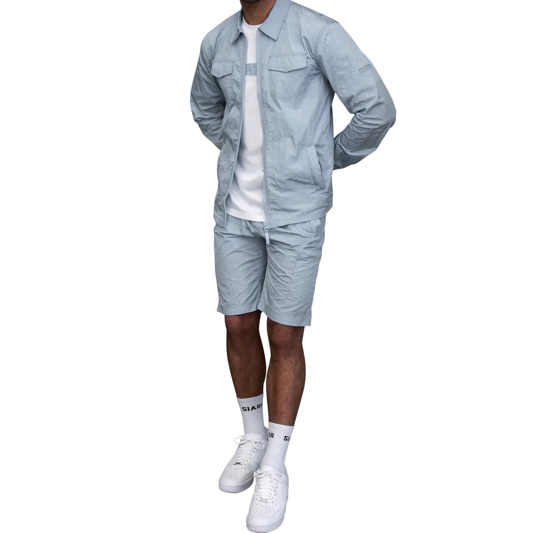 SIARR Crinkle Baby Blue Overshirt