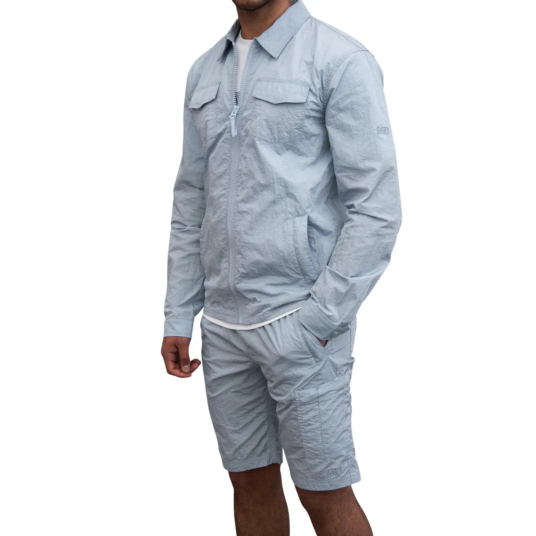 SIARR Crinkle Baby Blue Overshirt