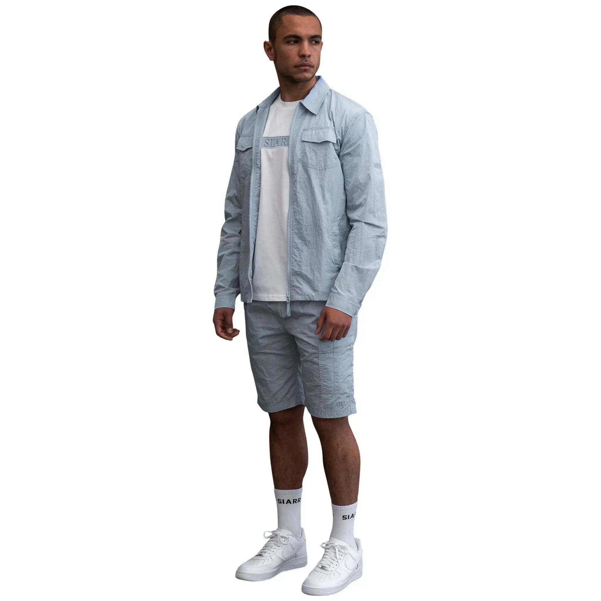 SIARR Crinkle Baby Blue Overshirt