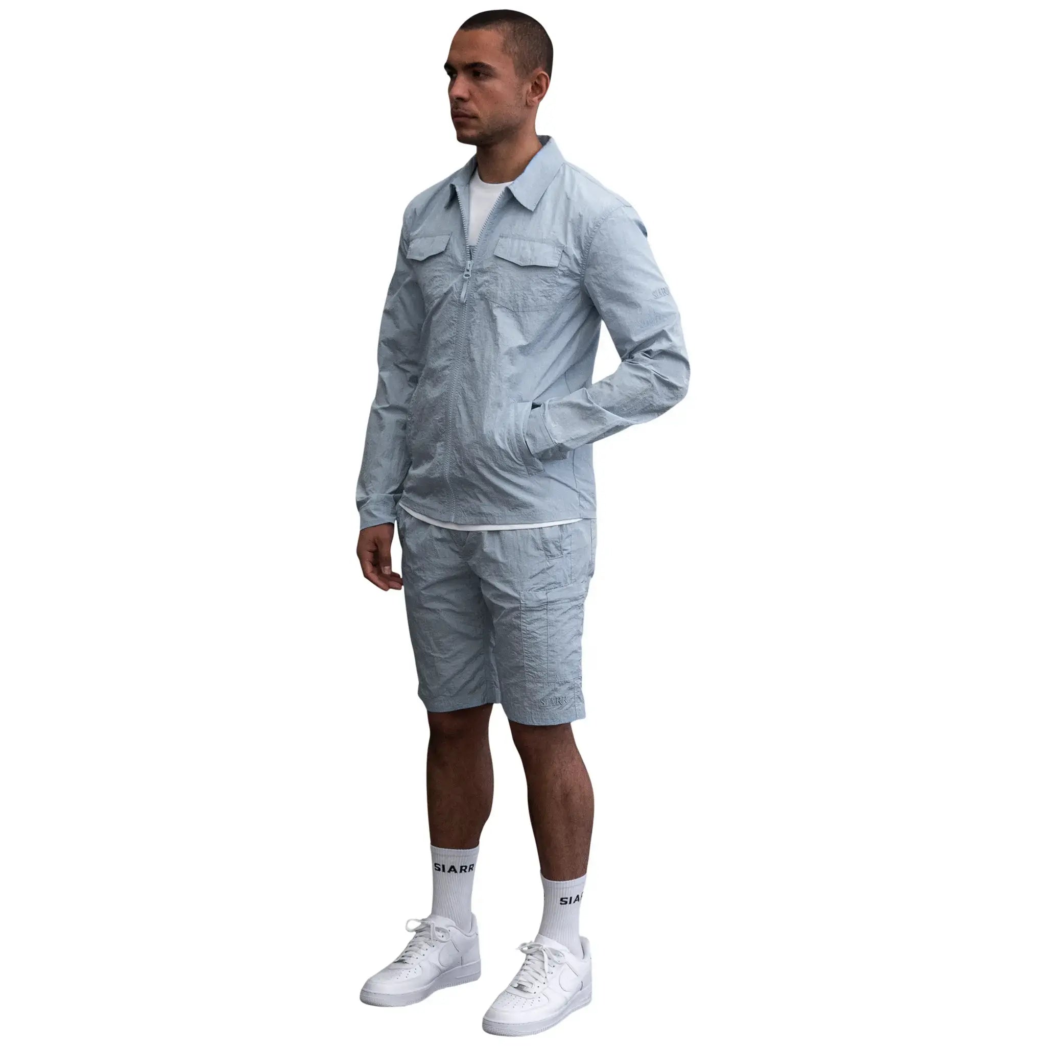 SIARR Crinkle Baby Blue Overshirt