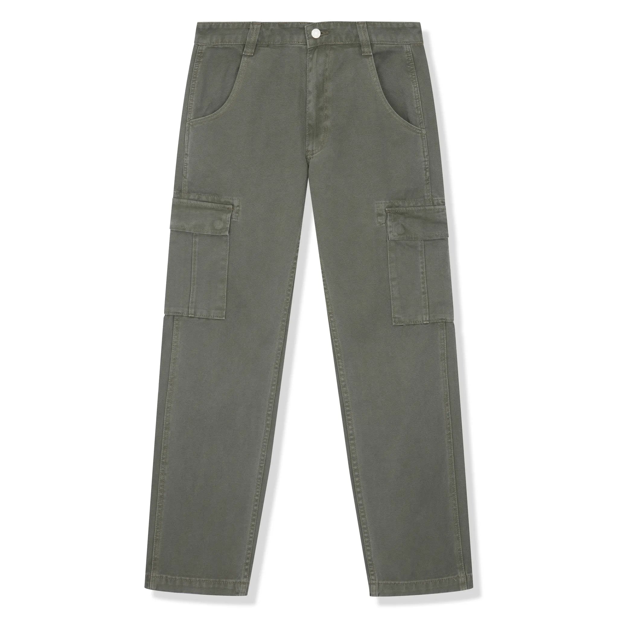 Front view of SIARR Green Denim Cargo Pants