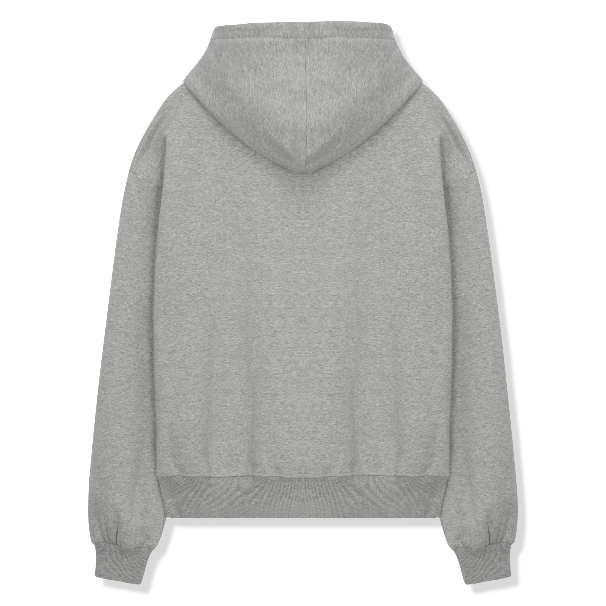 Back view of SIARR Light Grey Zip-Up Hoodie 