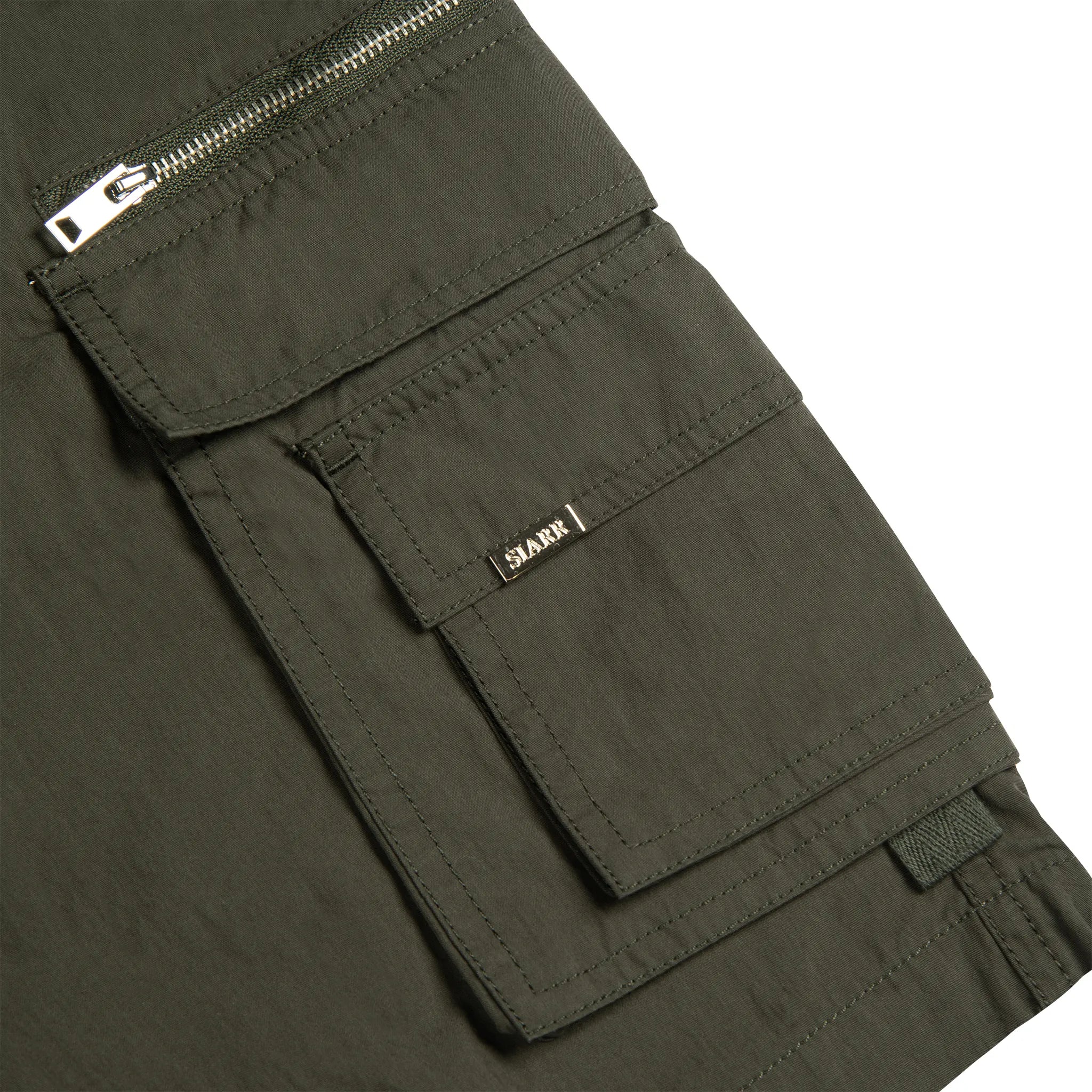 Pocket view of SIARR Military Shorts Dark Green