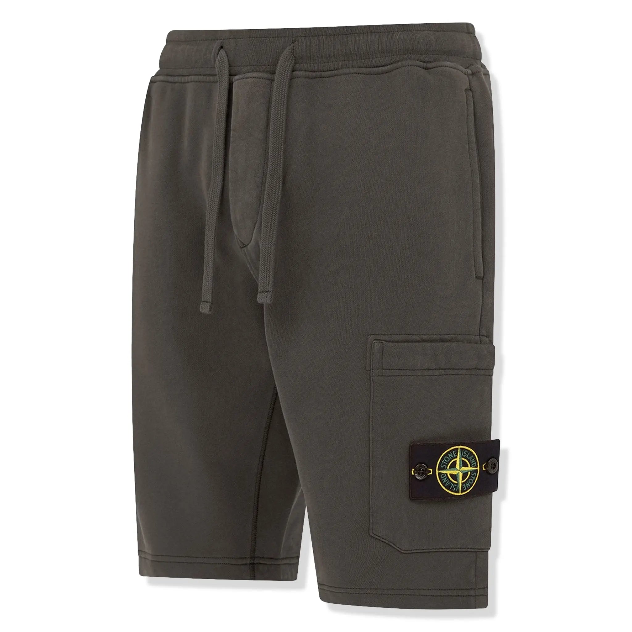 Front Side view of Stone Island Cargo Bermuda Brown Shorts