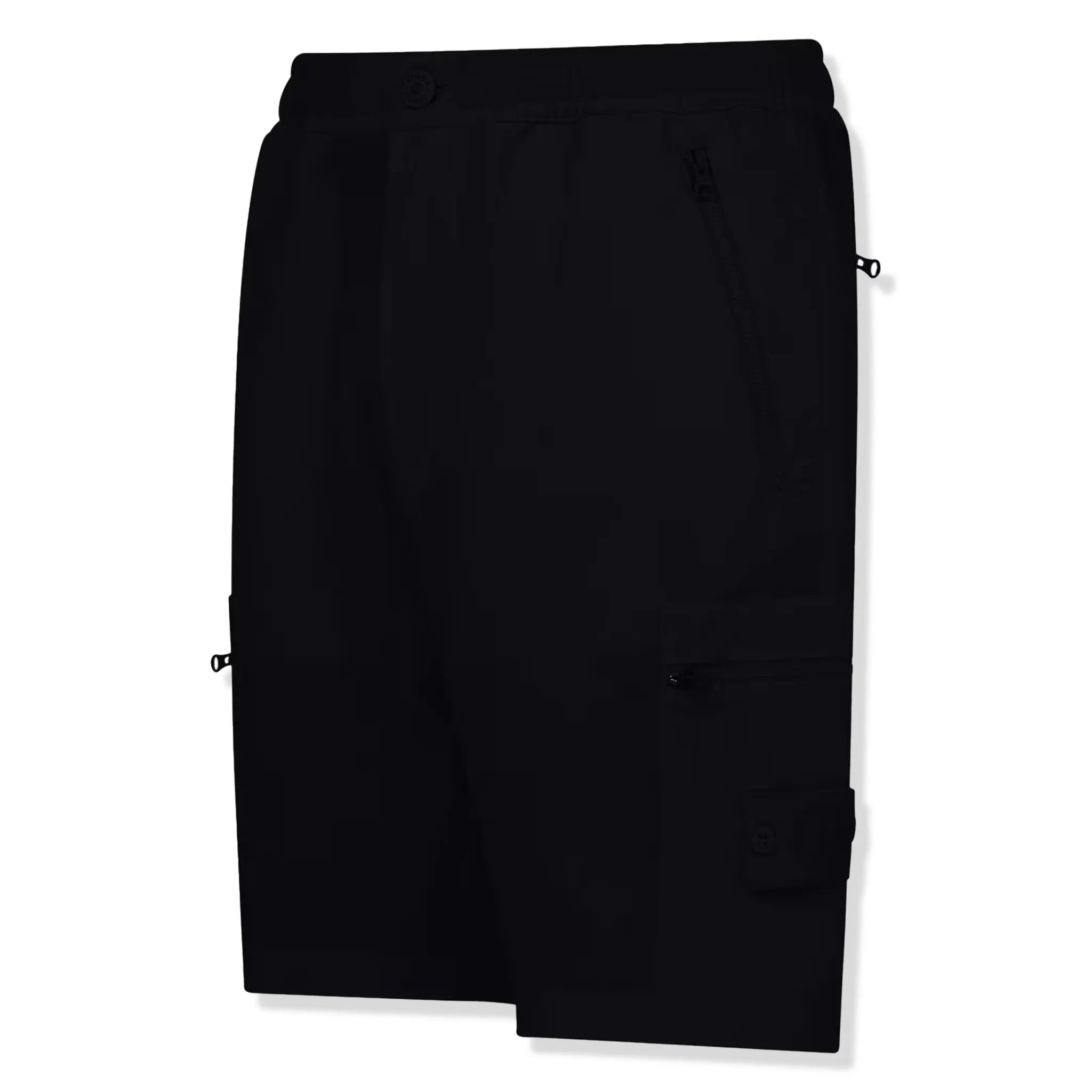 Front Side view of Stone Island Ghost Cargo Bermuda Black Shorts