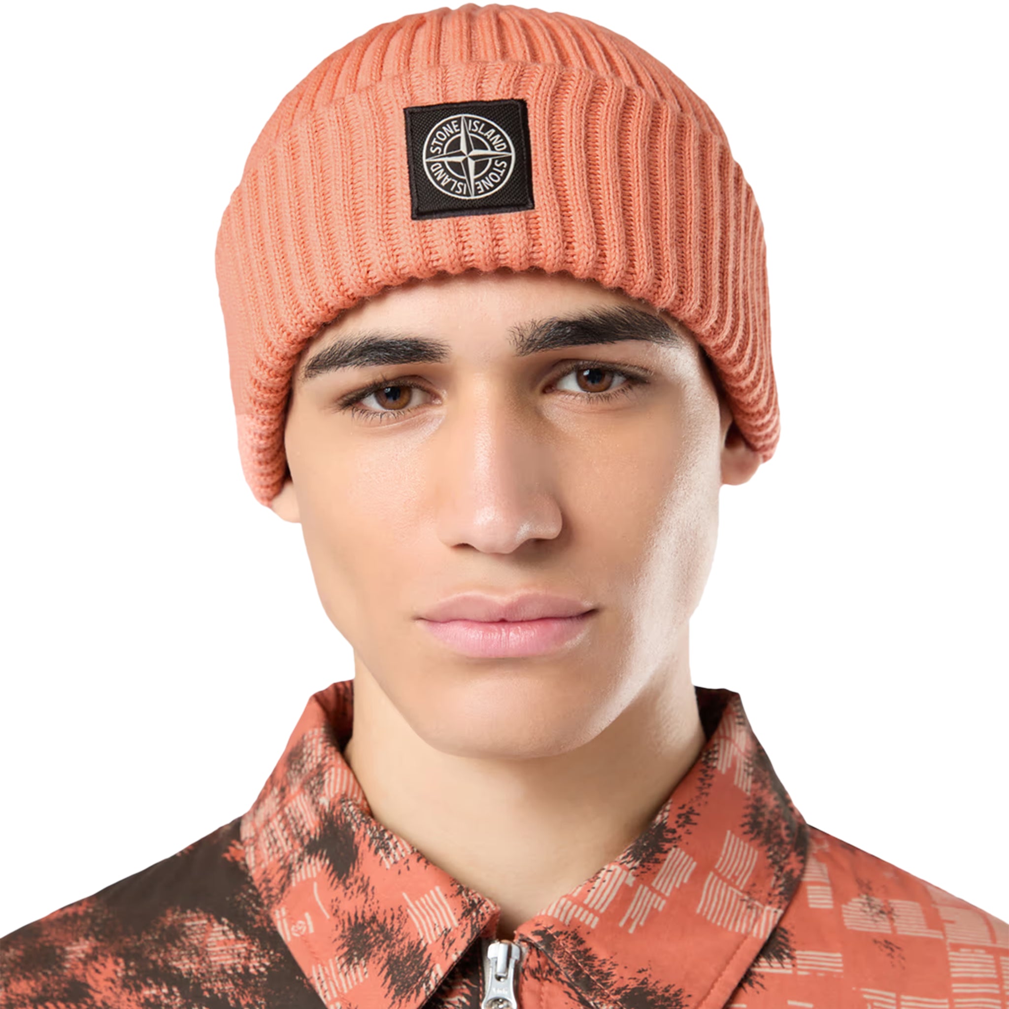 Stone Island Knitted Compass Patch Orange Beanie B8115N2 2C3 V0032