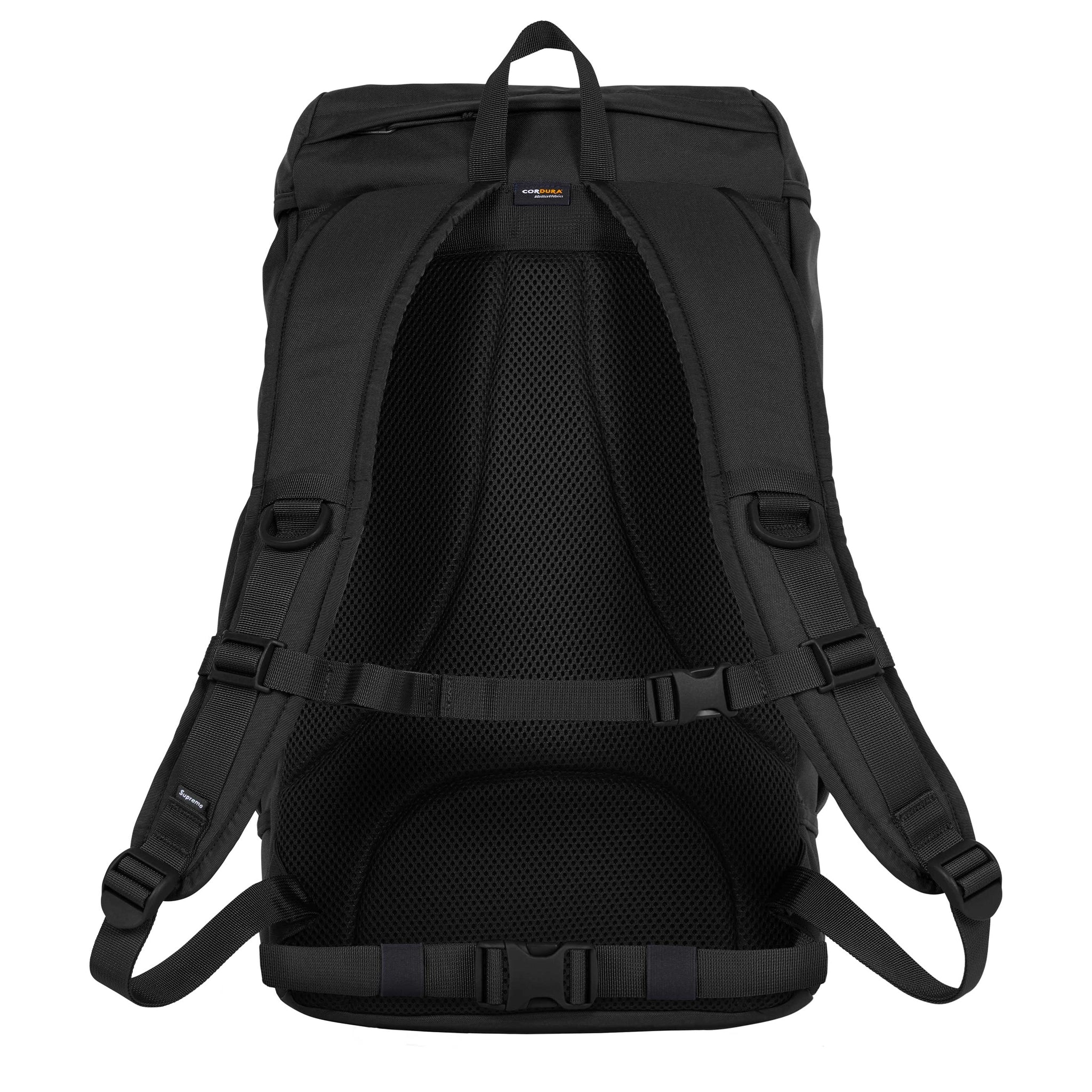 Back view of Supreme Black Backpack (FW24) FW24B4 BLACK