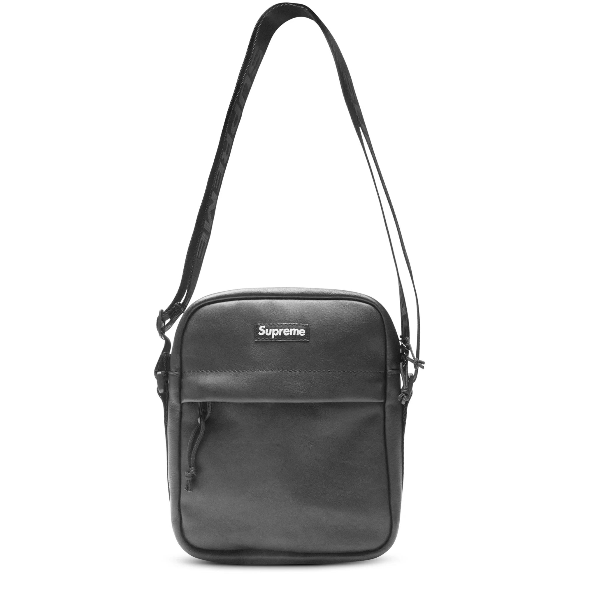 Supreme Black Leather Shoulder Bag FW24 FW24B44 BLACK