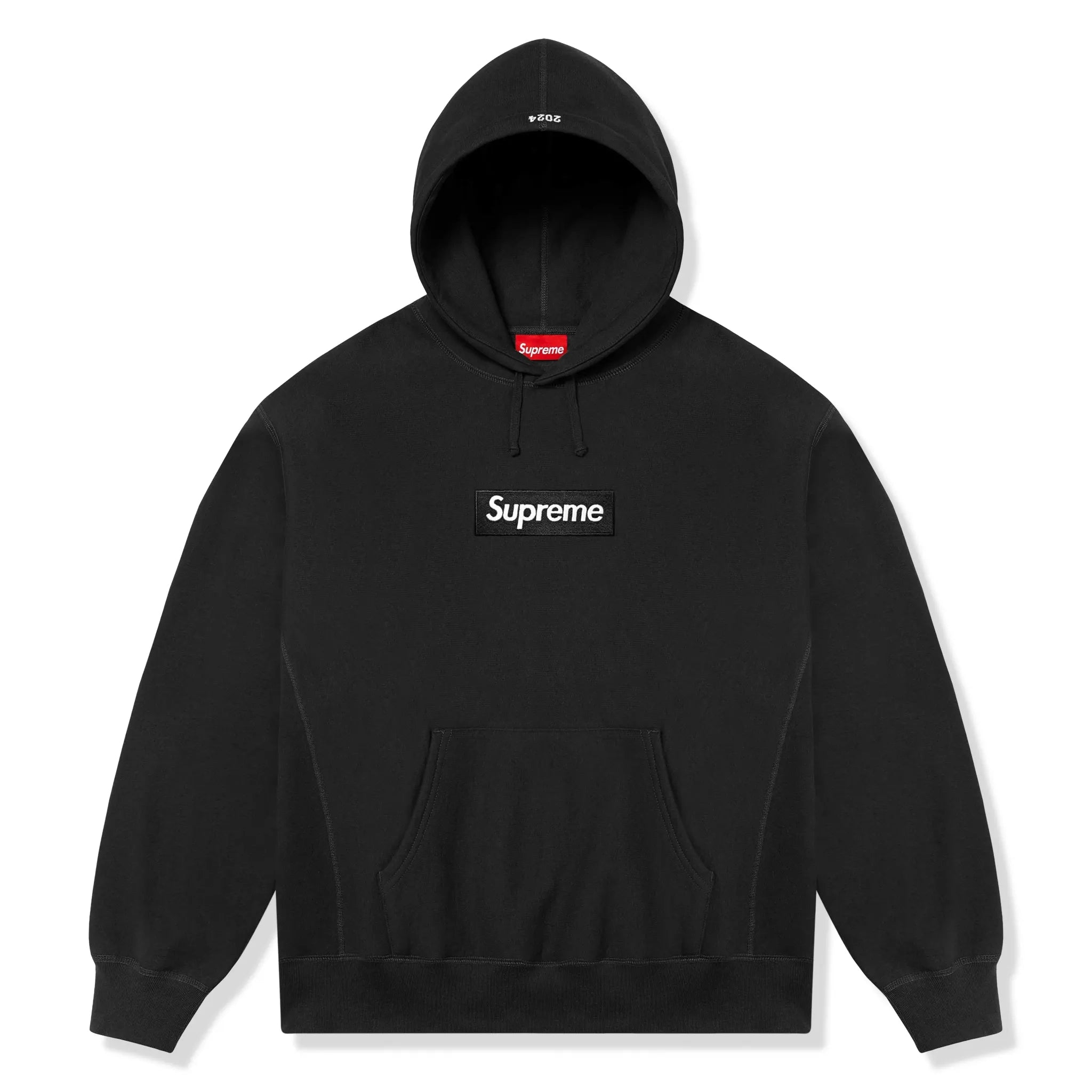 Front view of Supreme Box Logo Black Hoodie (FW24) FW24SW11 BLACK