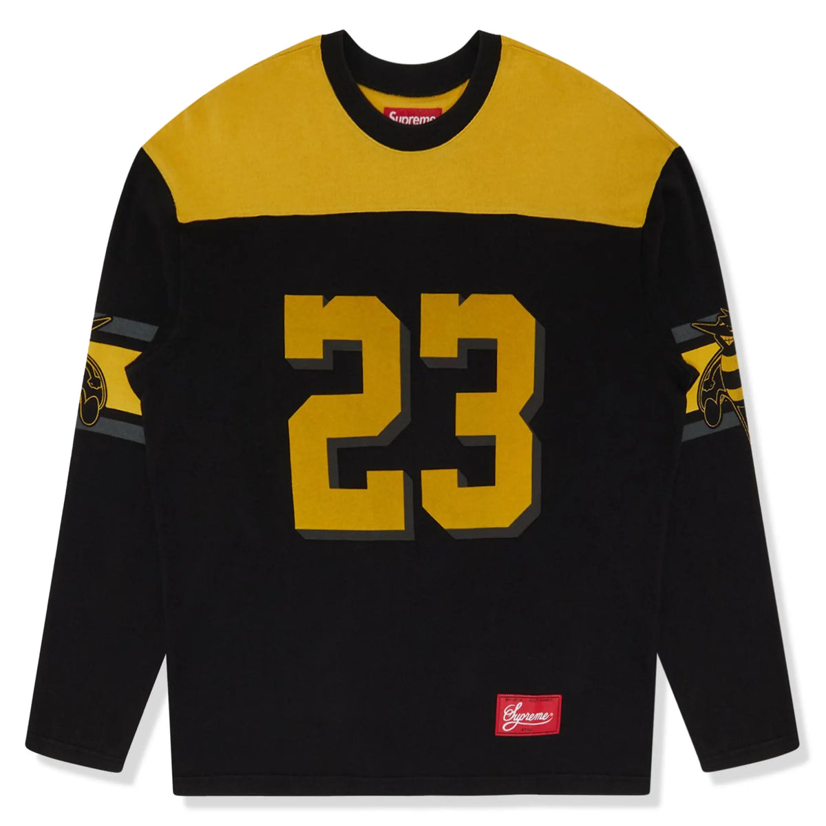 Supreme Bumblebee L/S Black Football T Shirt (FW23) | FW23KN15