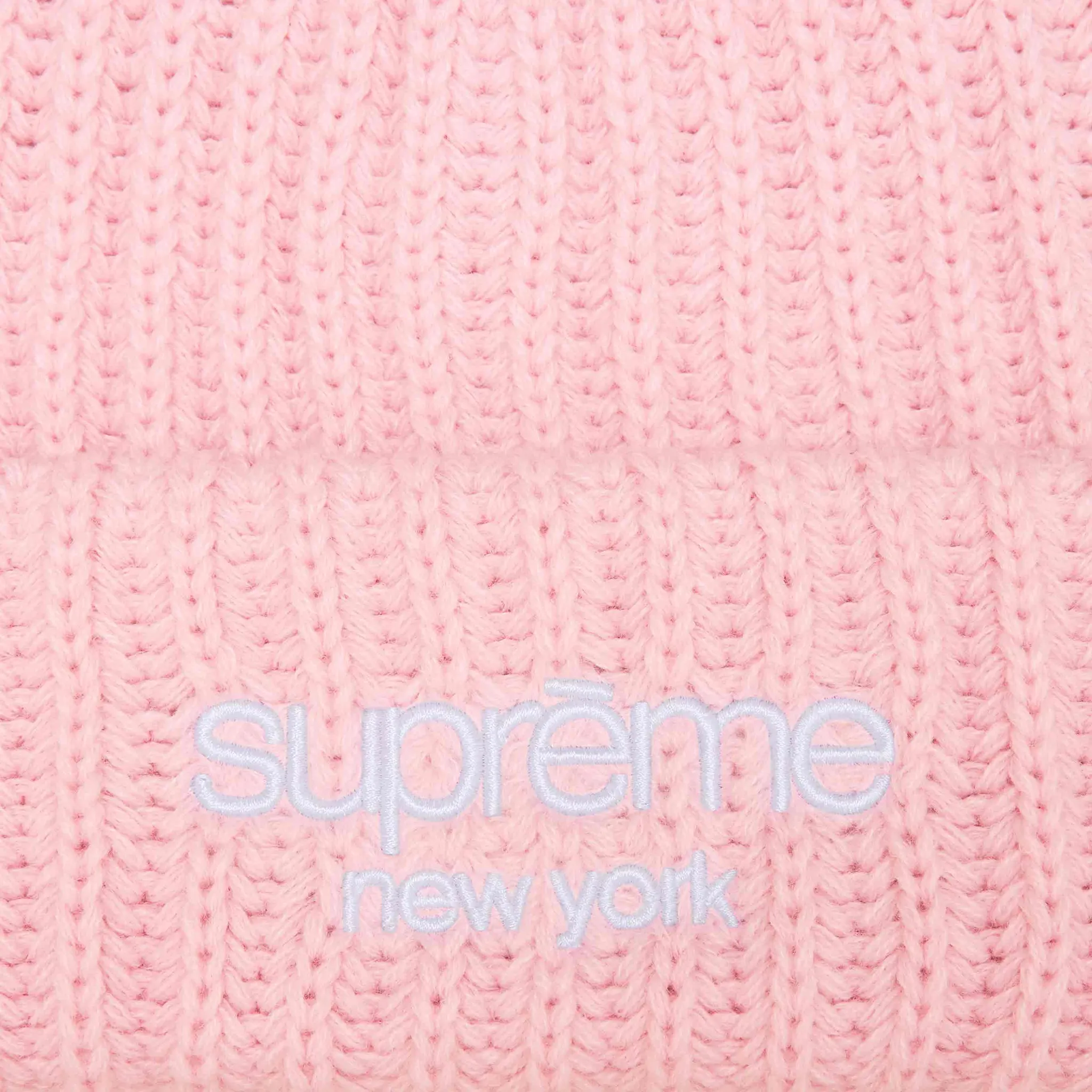 Supreme Classic Logo Chunky Ribbed Pink Beanie (FW24)