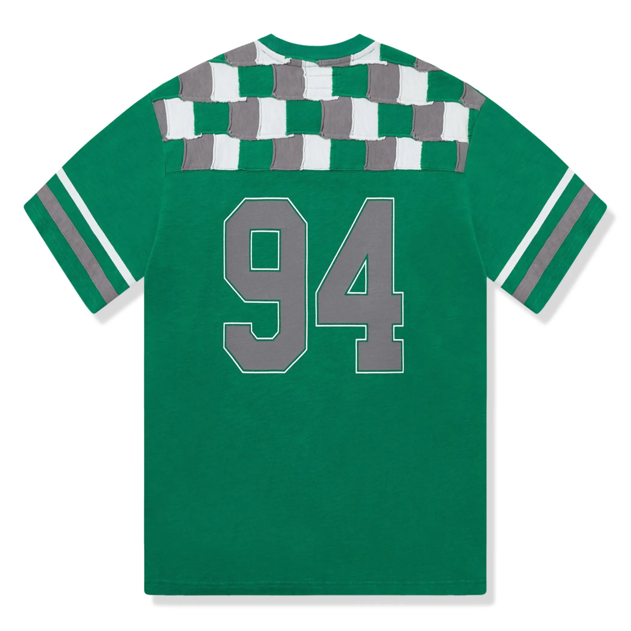 Back view of Supreme Patchwork Yoke Green Football T Shirt FW24KN33 GREEN