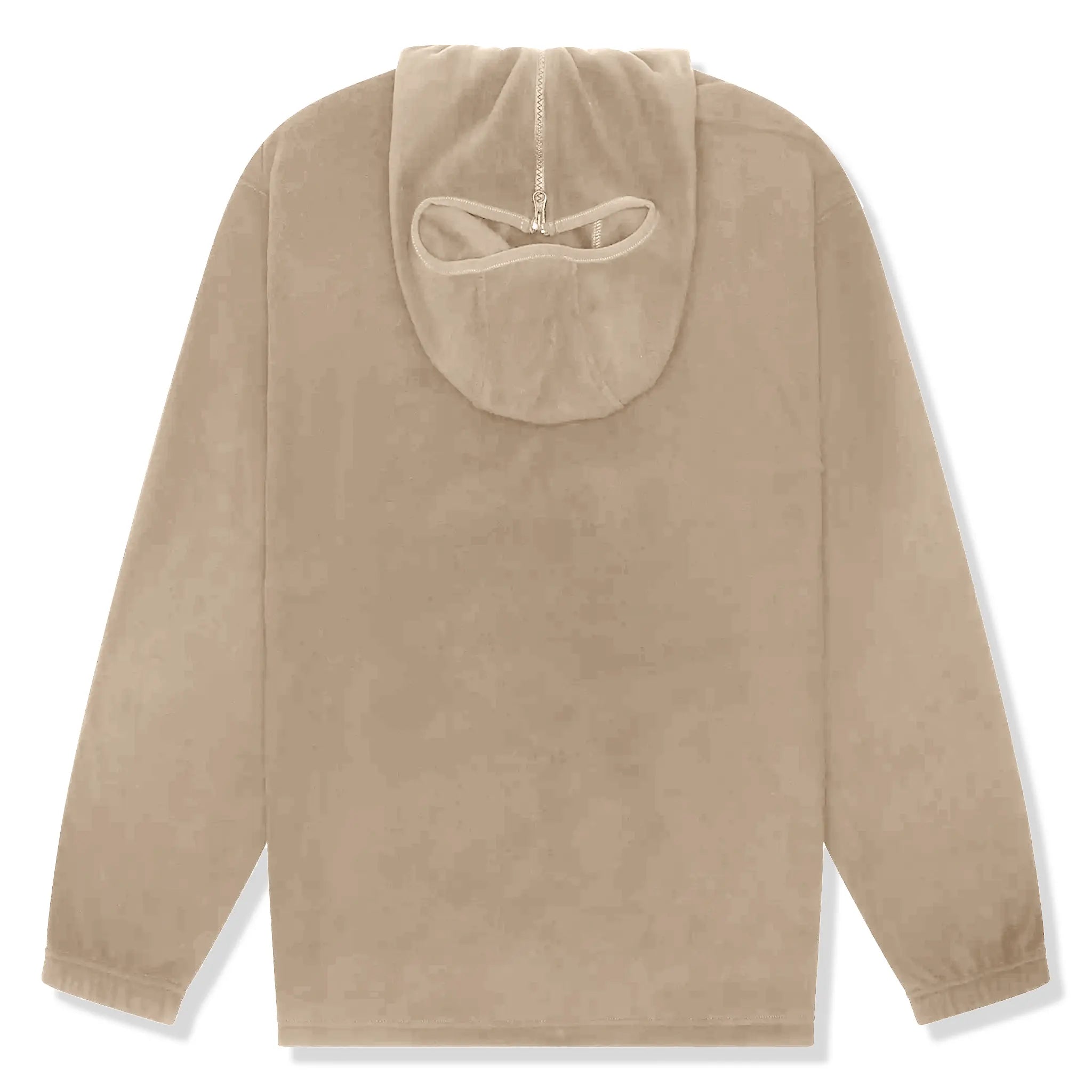 Back view of Supreme Polartec Facemask Taupe Half-Zip Hoodie (FW24)