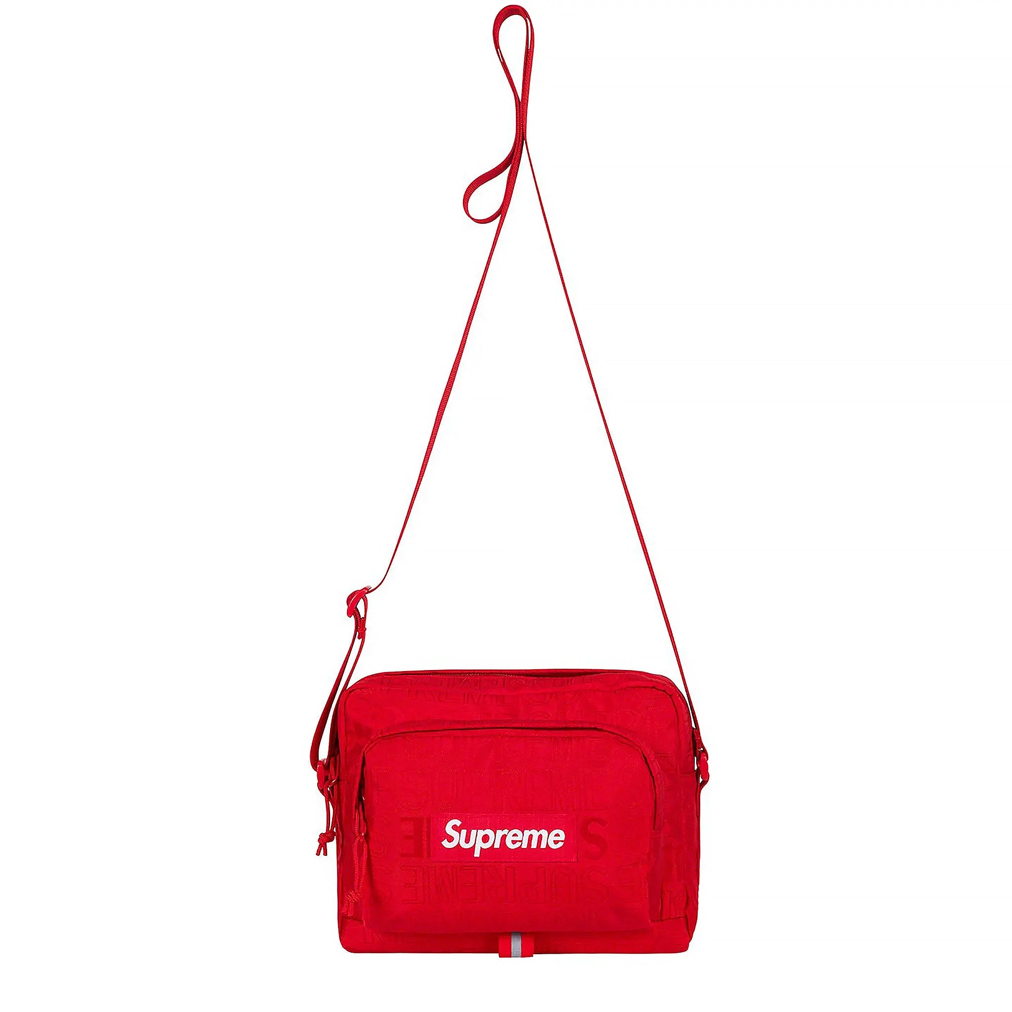 Front view of Supreme Red Shoulder Bag (SS19) SS19B10 RED 