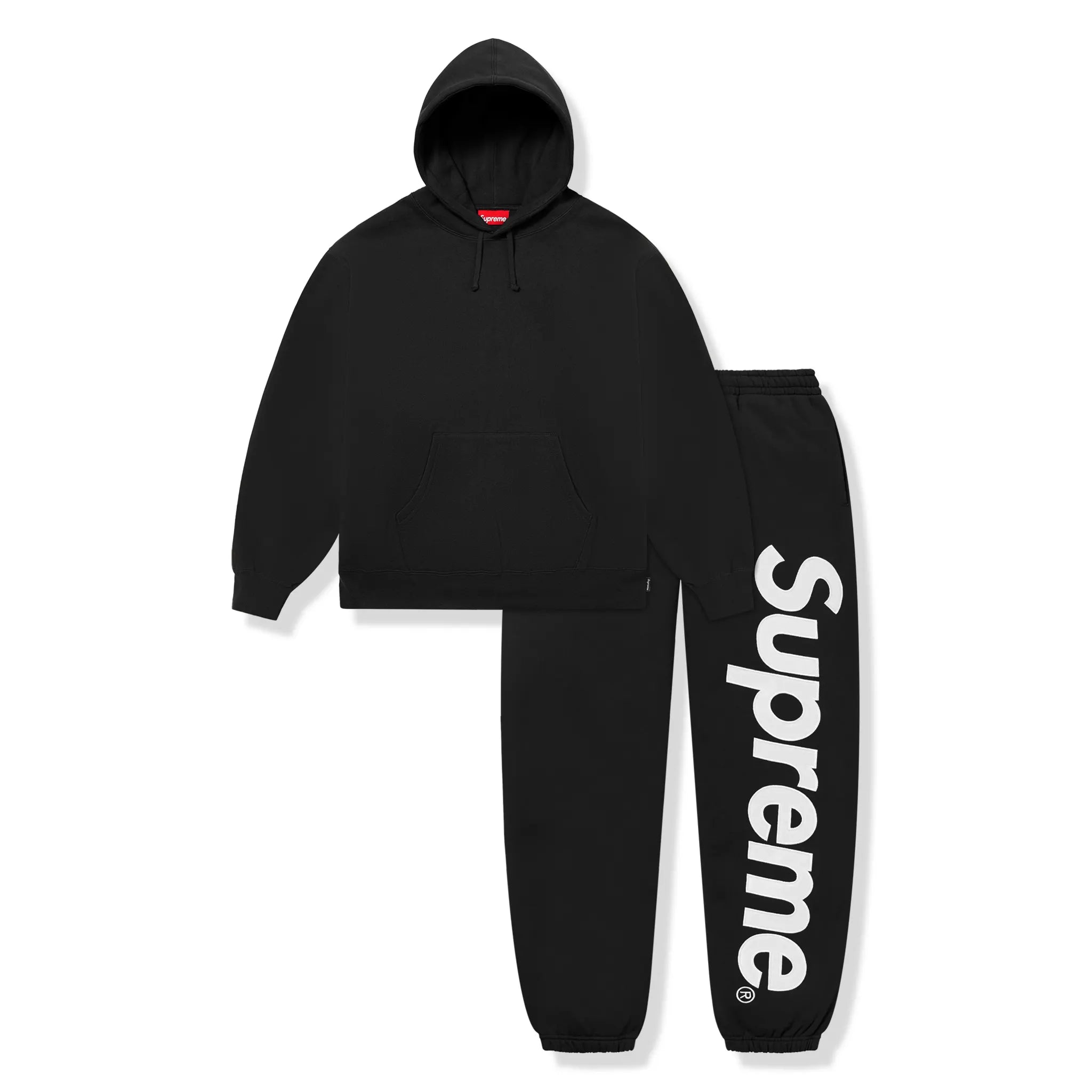 Revitalise your casual attire with this Text Logo Sweatshirt from | Supreme  Satin Applique Black Hoodie & Sweatpants | FW24SW37 BLACK | FW24P48 BLACK