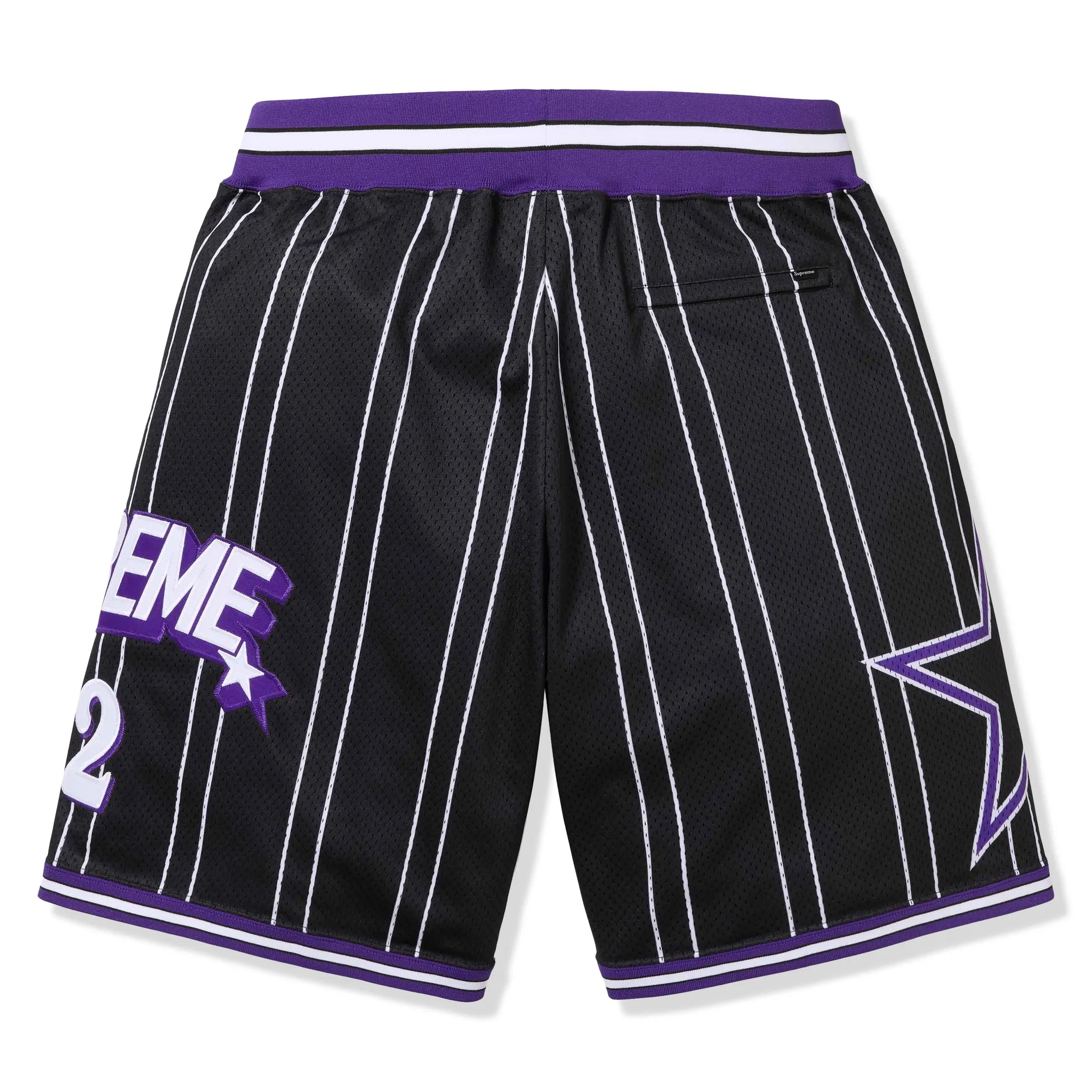 Back view of Supreme Star Basketball Black Shorts