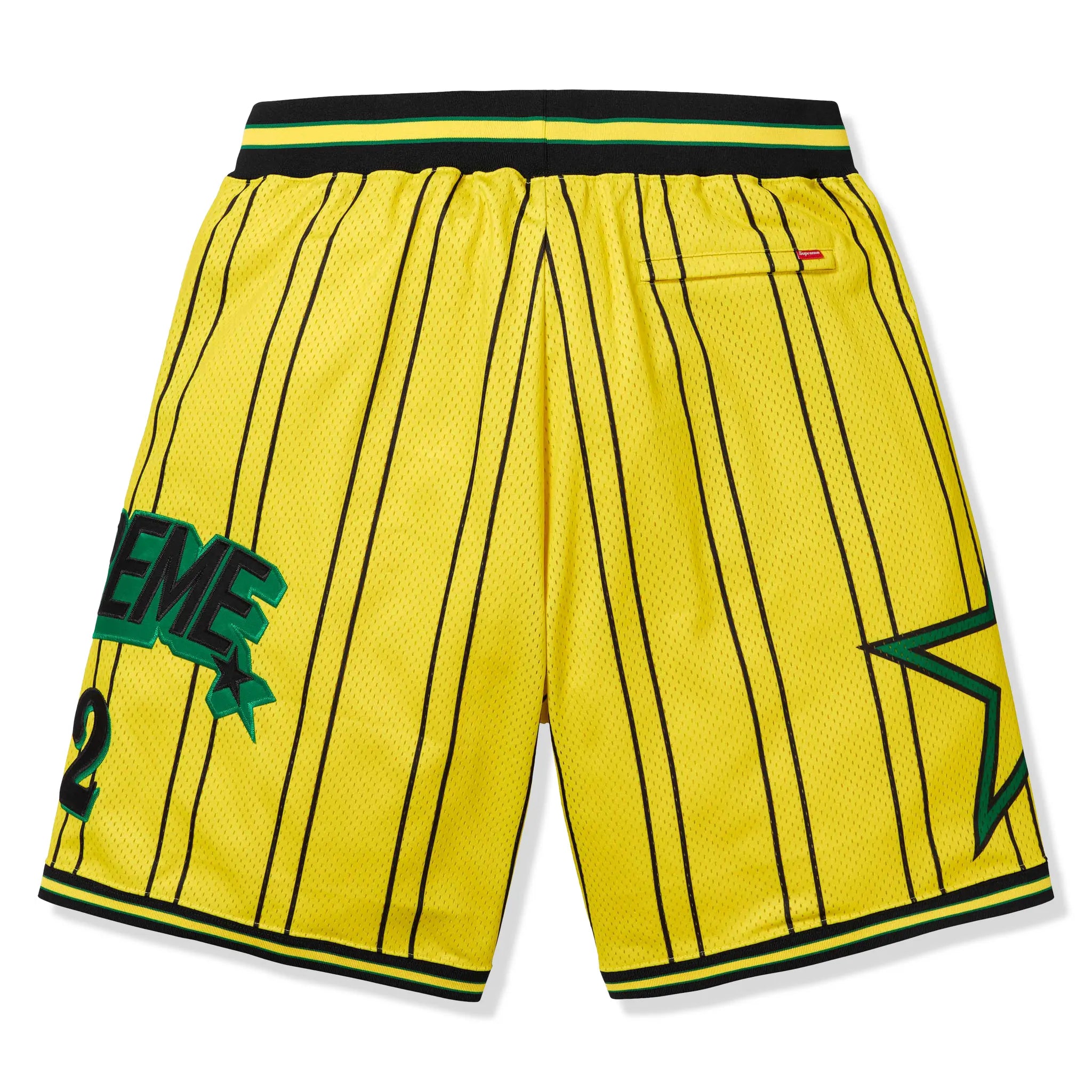 Back view of Supreme Star Basketball Yellow Shorts