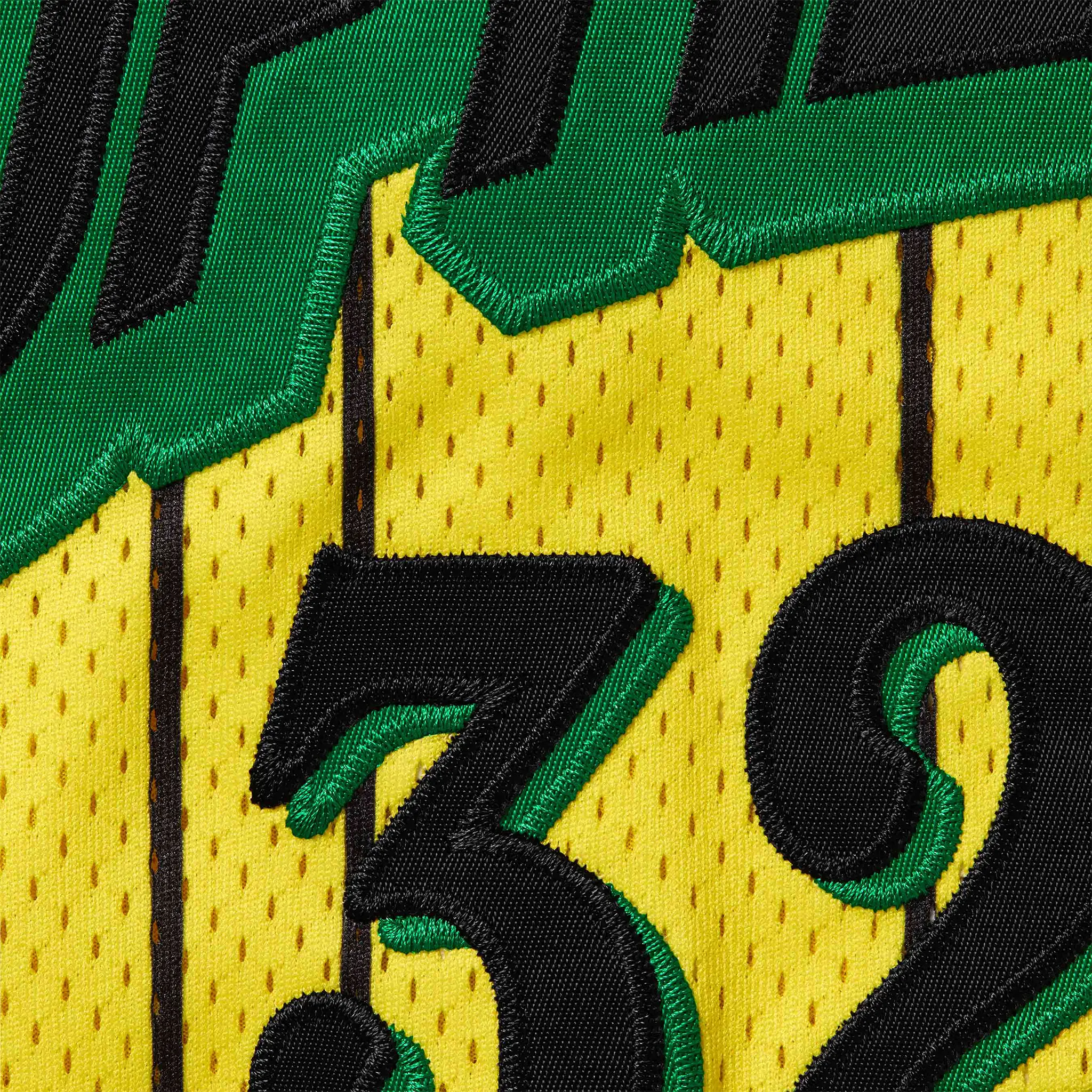 Detail view of Supreme Star Basketball Yellow Shorts