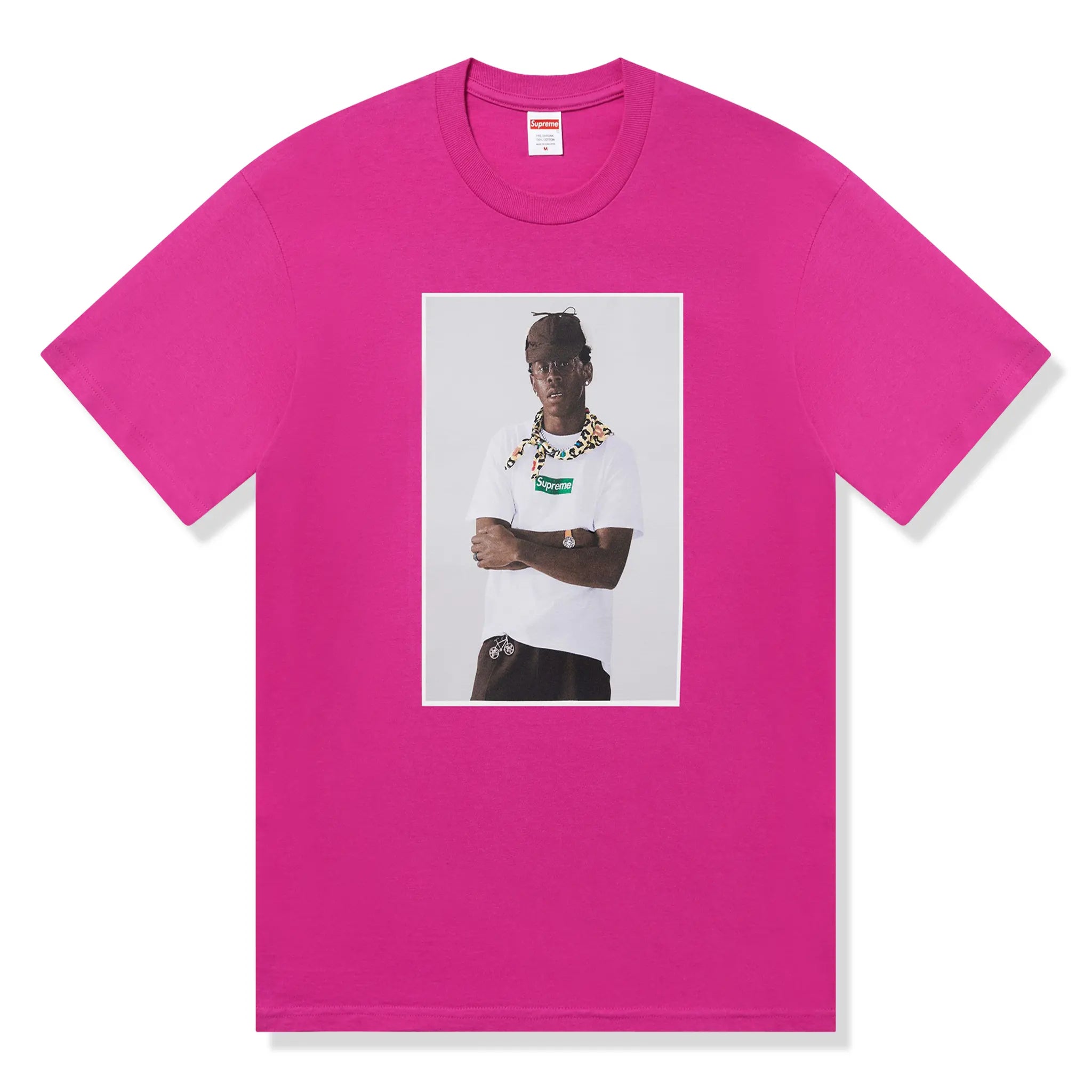 Front view of Supreme Tyler The Creator Magenta T Shirt FW24T43 MAGENTA