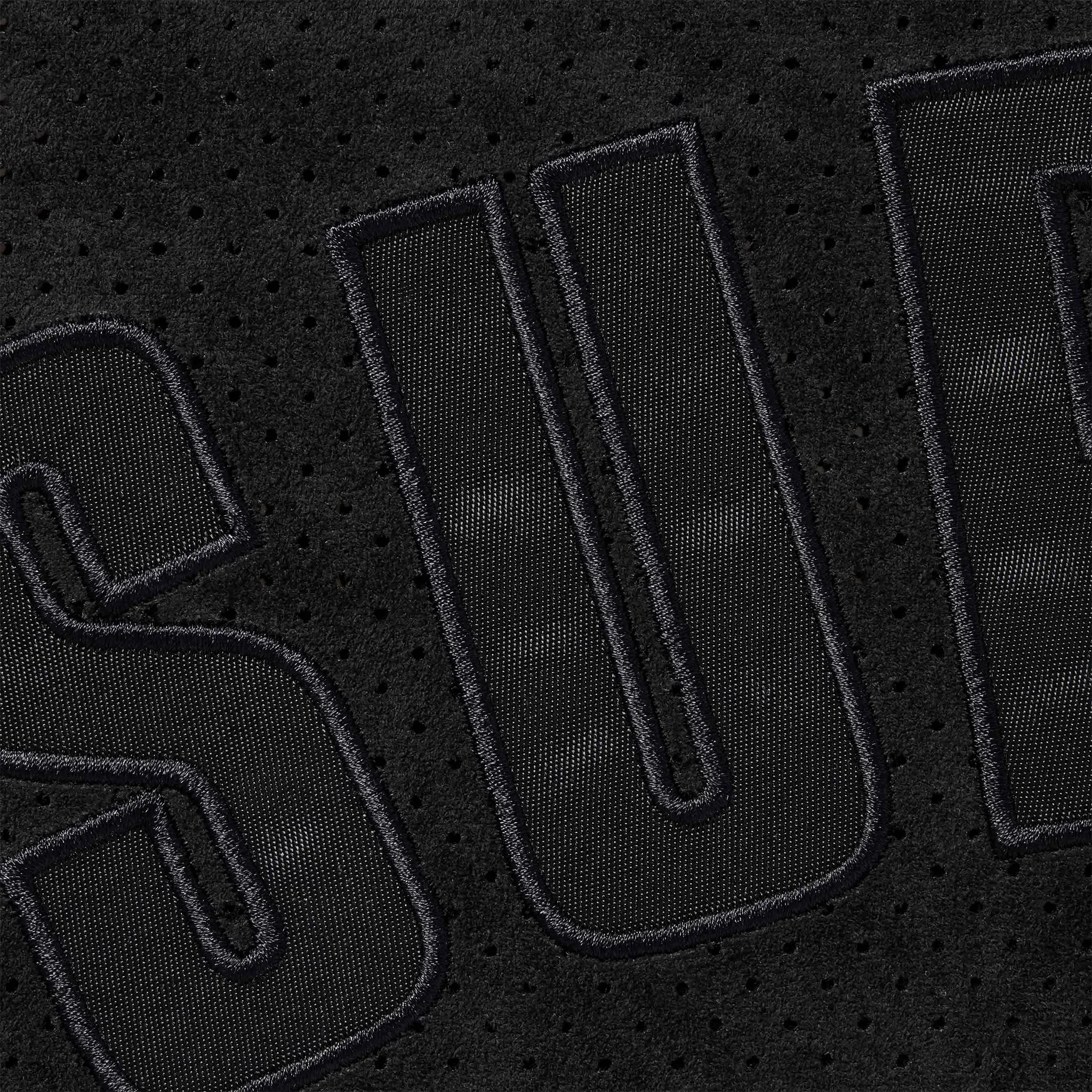 Detail view of Supreme Ultrasuede Mesh Baseball Black Jersey SS24KN22