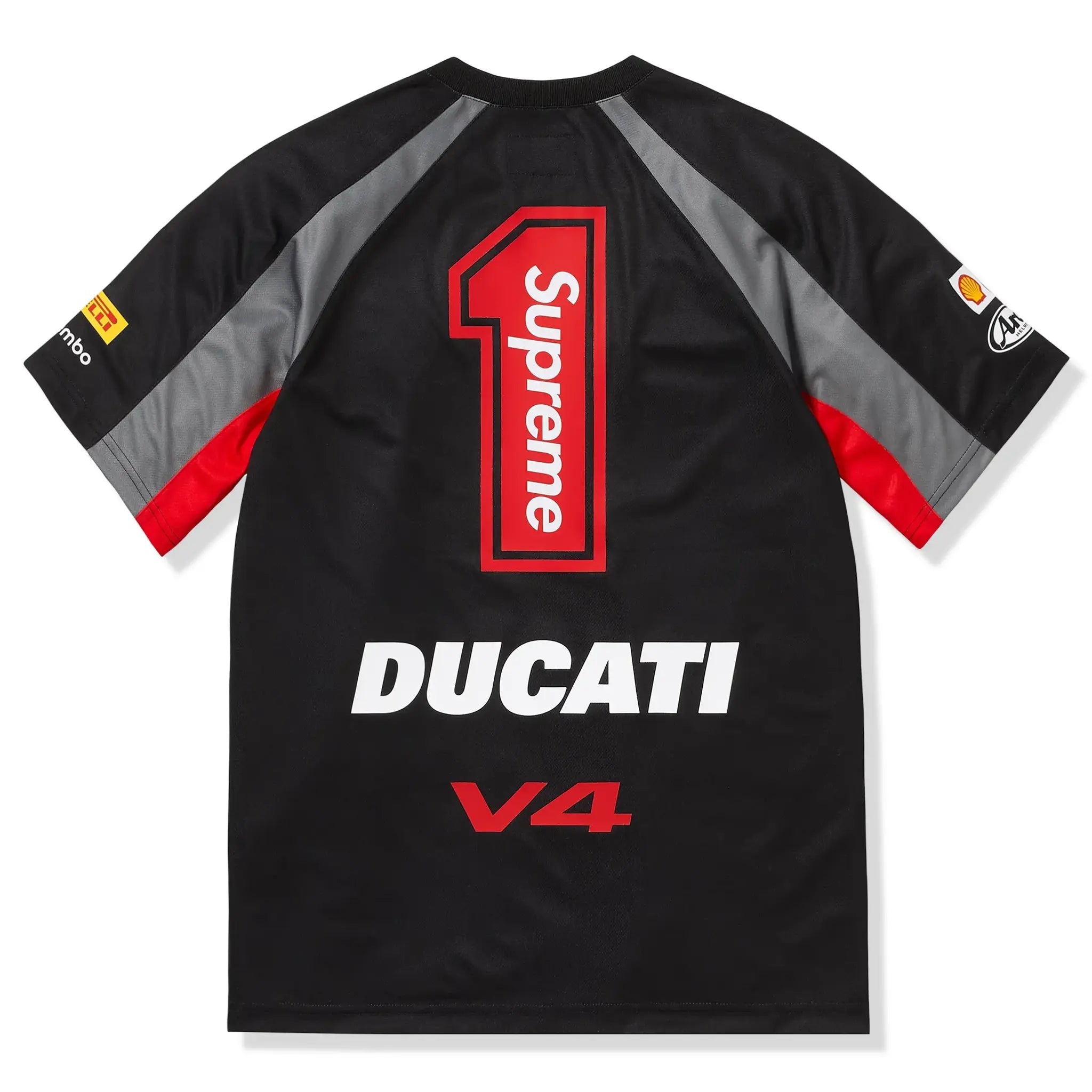 Back view of Supreme x Ducati Soccer Black Jersey SS24KN47