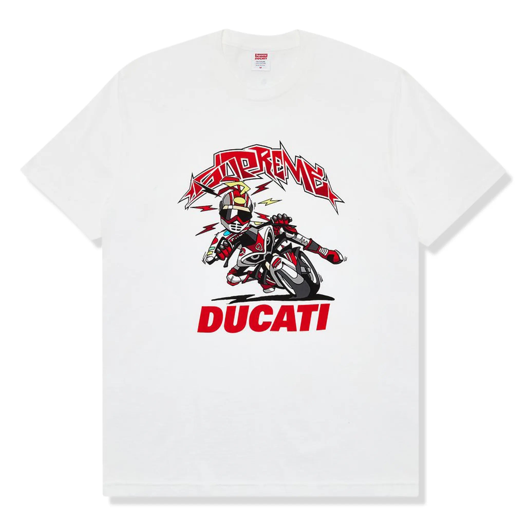 Front view of Supreme x Ducati White Bike T Shirt SS24T36-WHITE