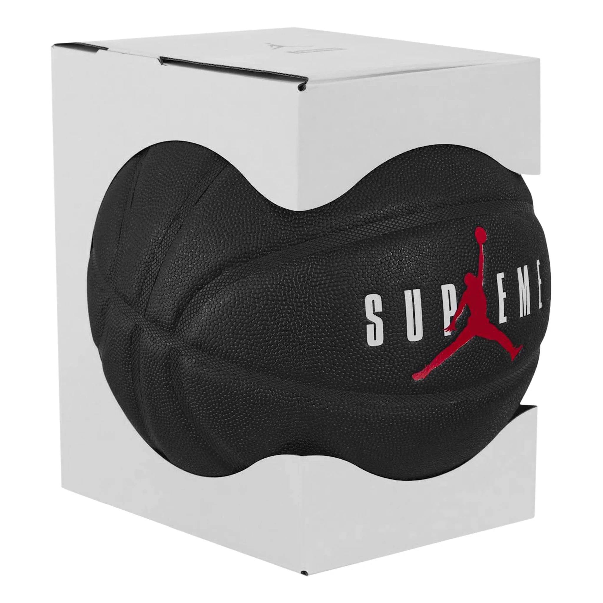 Front side view of Supreme x Jordan Black Basketball