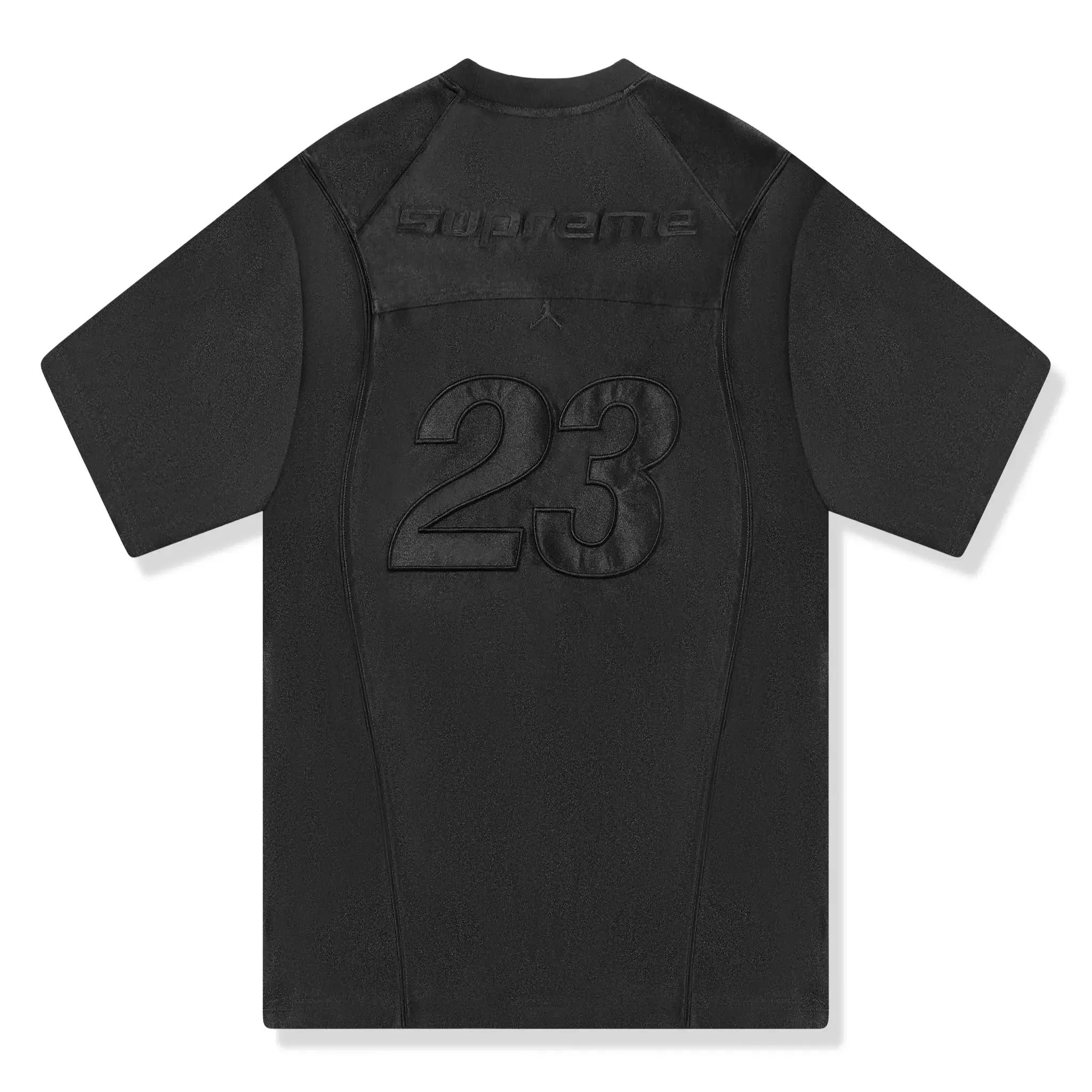 Back view of Supreme x Jordan Warm Up Black Jersey HF0834-010 | FW24KN1 BLACK