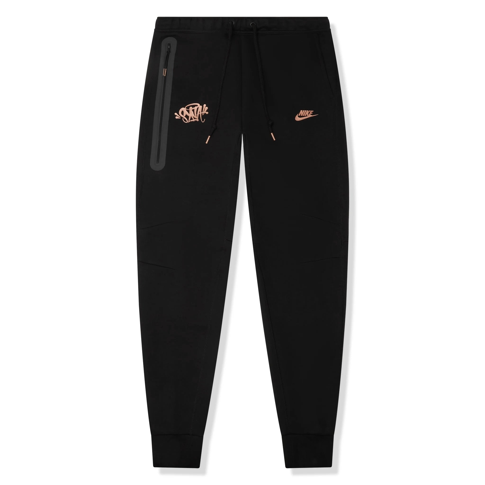 Front view of Syna World x Nike Central Cee Tech Fleece Black Sweatpants HQ3749-010