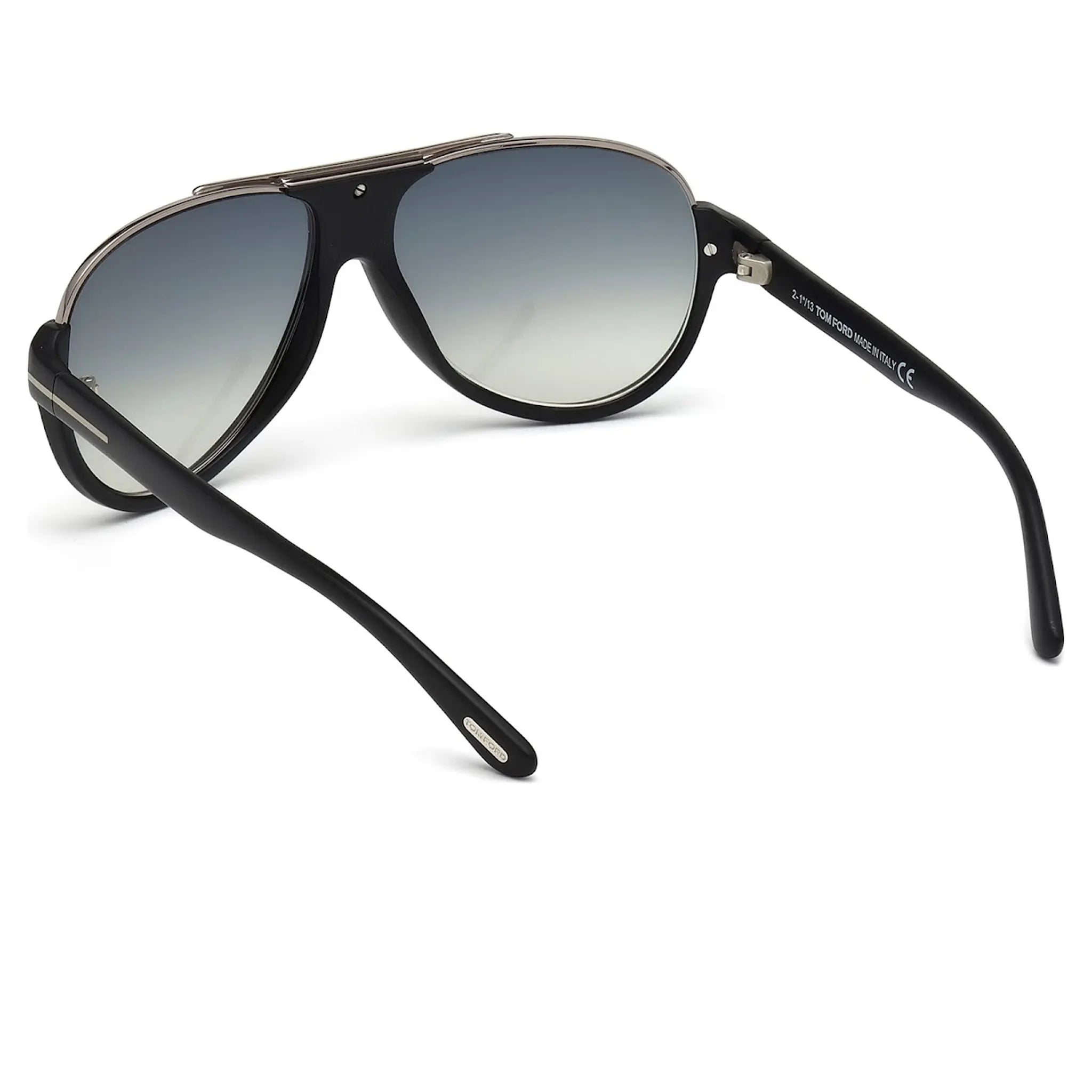 Back side view of Tom Ford Dimitry FT0334 02W 59 Black Blue Sunglasses